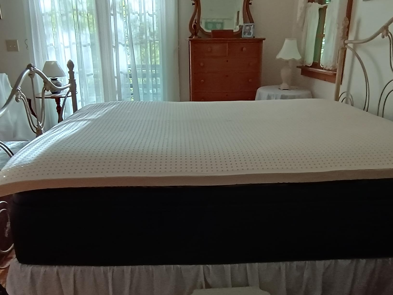 Pure Green Natural Latex Mattress Topper - Medium Firmness - 3 Inch - Queen Size (GOLS Certified Organic) customer photo 1