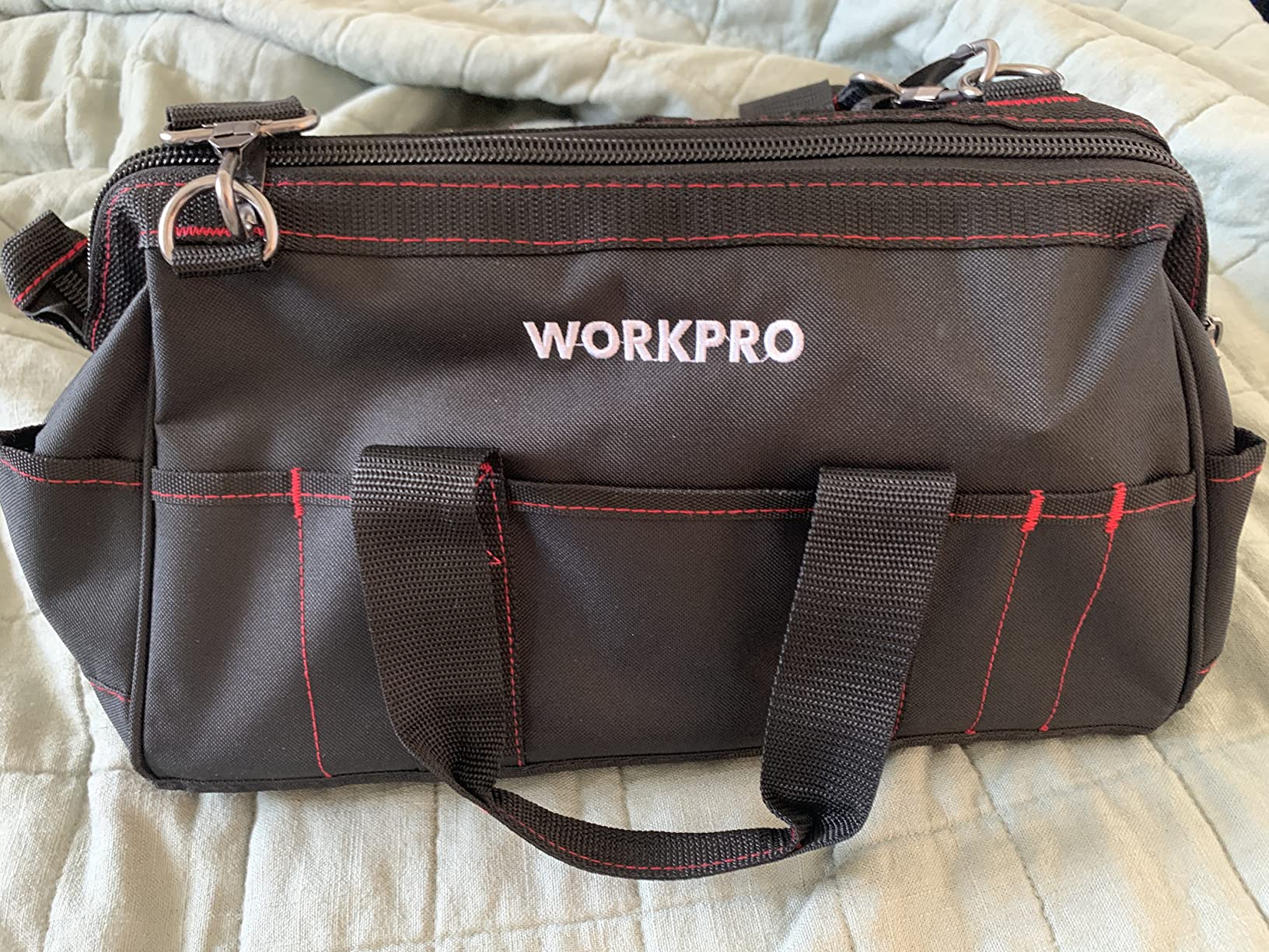 WORKPRO 16-inch Close Top Wide Mouth Tool Storage Bag with Water Proof Rubber Base, W081022A customer photo 2