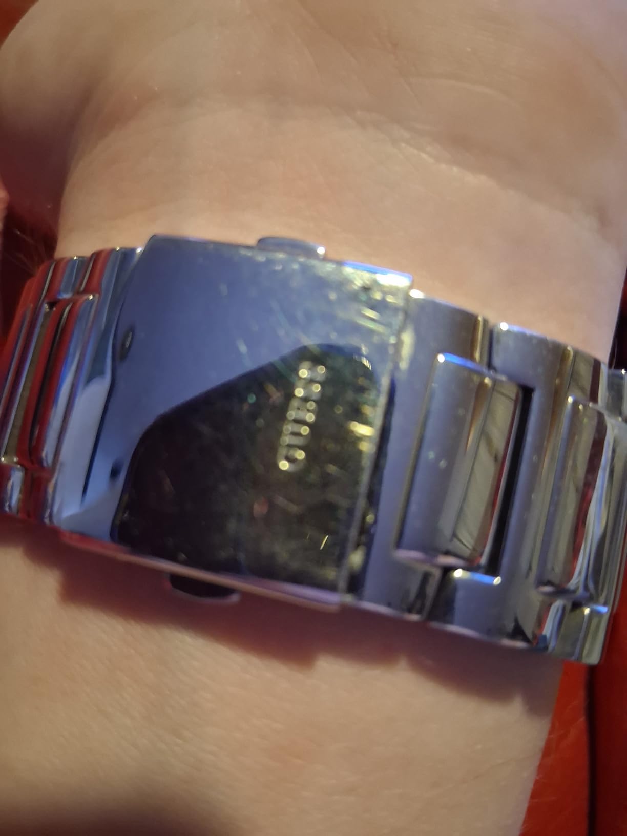 Stainless Steel Gold-Tone Crystal Embellished Bracelet Watch customer photo 1