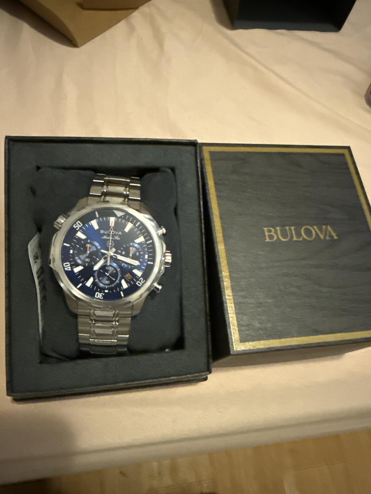 Bulova Men's Marine Star Series B Stainless Steel 6-Hand Chronograph Quartz Watch, 100M customer photo 2