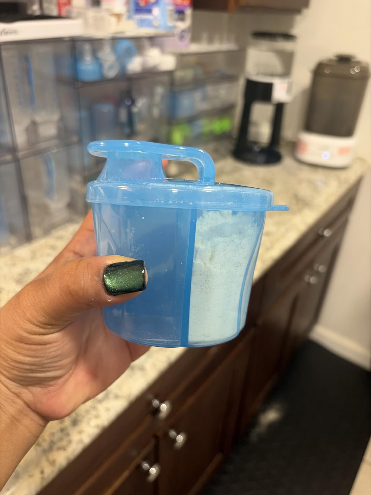 Dr. Brown's Travel Formula Dispenser with Lid, BPA Free - Blue - Holds 27oz customer photo 1