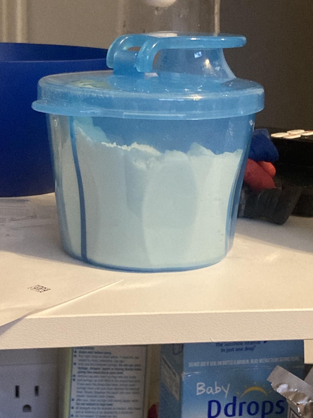 Dr. Brown's Travel Formula Dispenser with Lid, BPA Free - Blue - Holds 27oz customer photo 2
