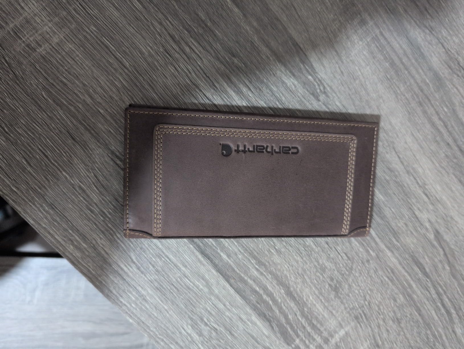 Carhartt Men's Rugged Leather Triple Stitch Wallets, Available in Multiple Styles, Brown (Trifold) customer photo 1