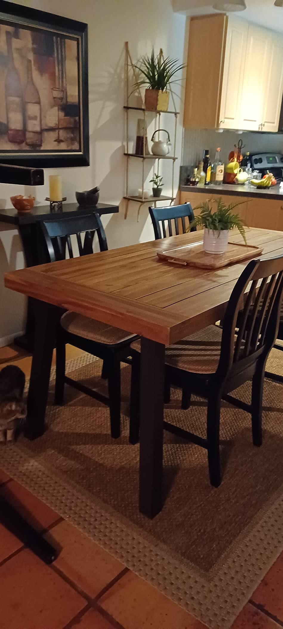 Christopher Knight Home Della Acacia Wood Dining Table, Natural Stained with Rustic Metal, 32.25 in x 69 in x 29.5 in, Brown, Grey customer photo 2