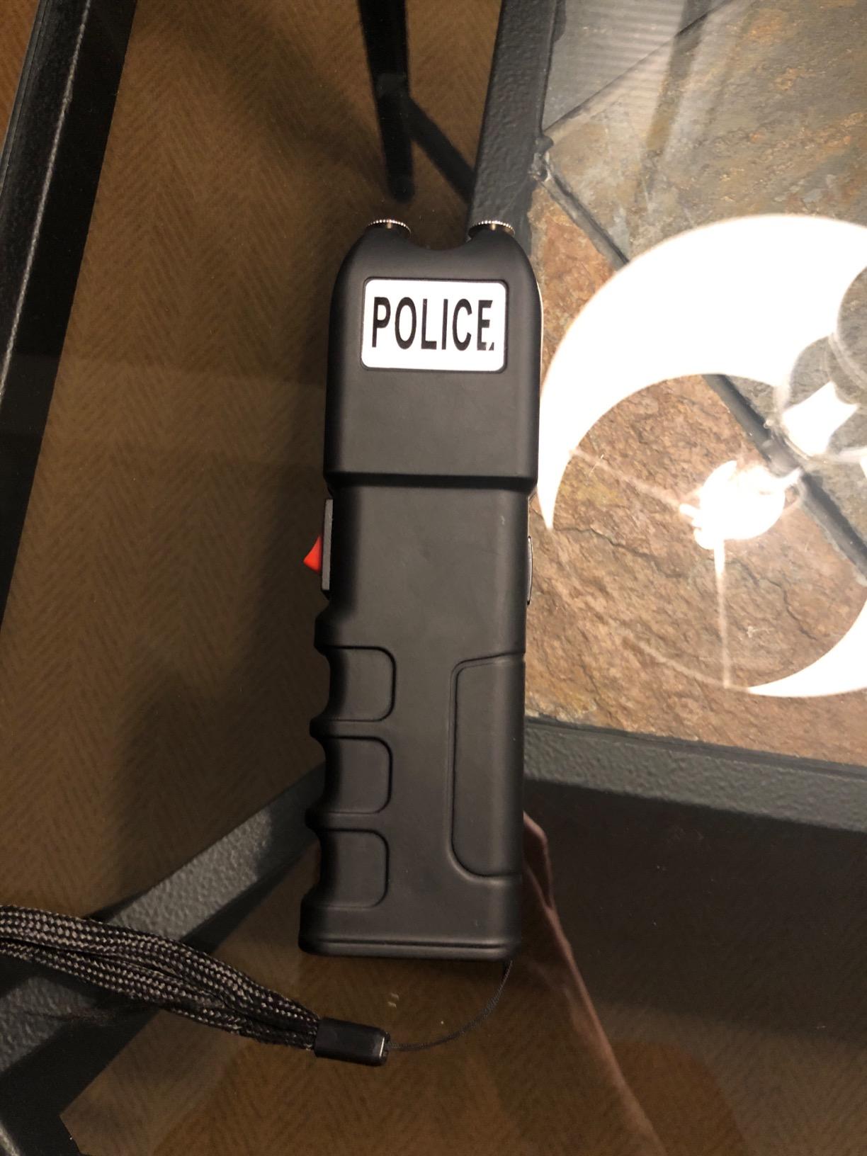 POLICE Stun Gun for Self Defense 928 - High Voltage Rechargeable with LED Flashlight, Compact & Heavy Duty, Personal Security for Women & Men - Black customer photo 2