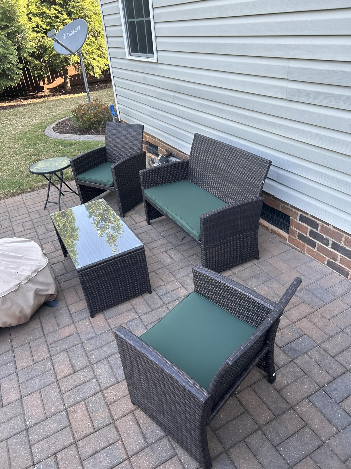 Best Choice Products 4-Piece Outdoor Wicker Patio Conversation Furniture Set for Backyard w/Coffee Table, Seat Cushions - Brown/Beige customer photo 1