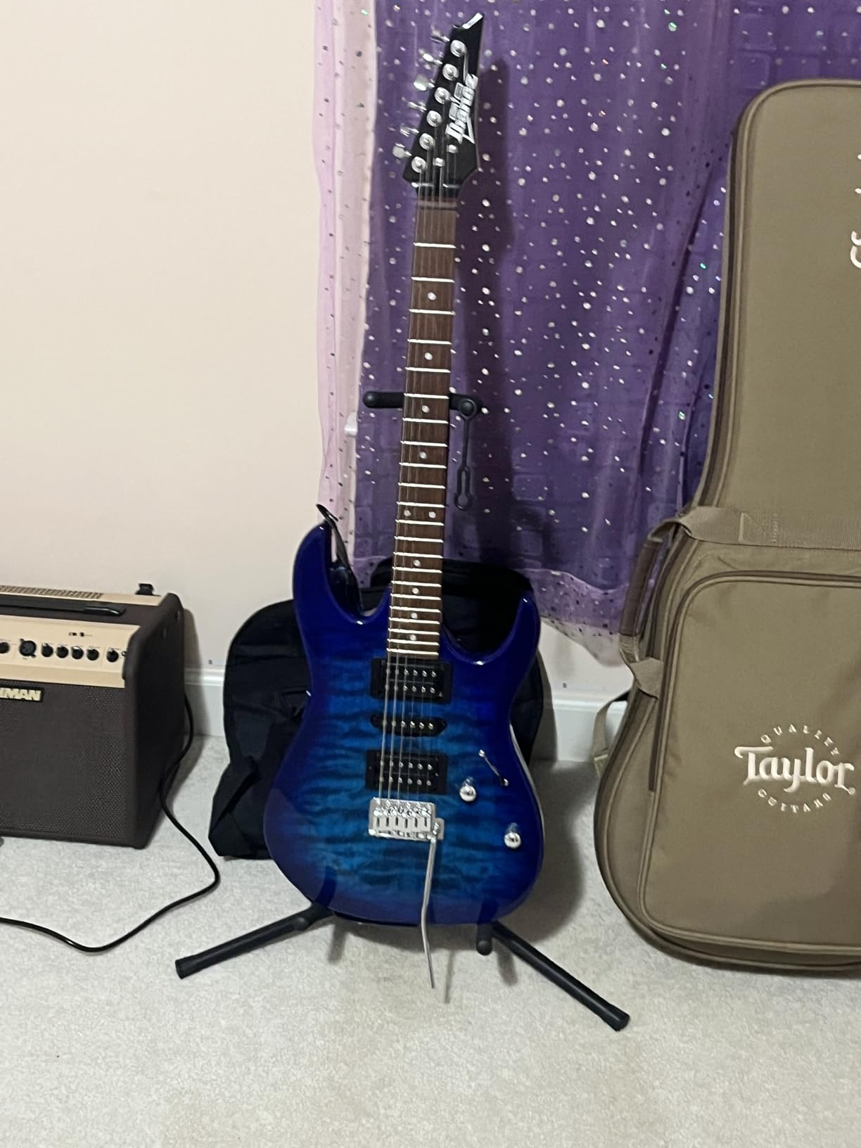 Ibanez GIO Series GRX70QA Electric Guitar - Transparent Emerald Burst customer photo 1
