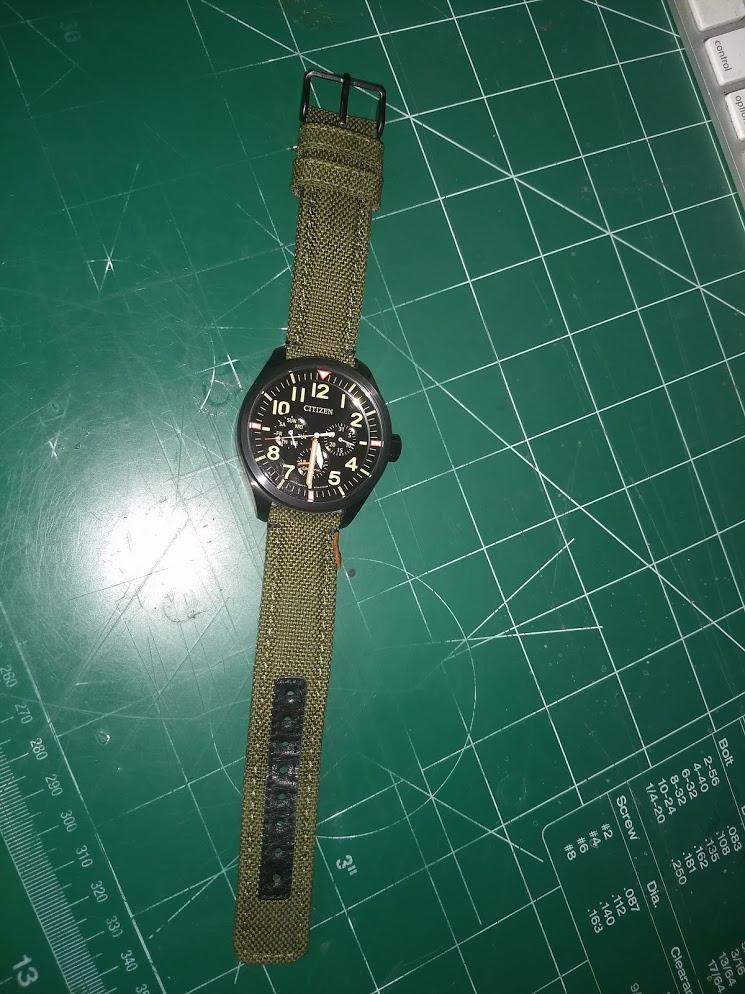 Citizen Men's Eco-Drive Weekender Garrison Field Watch, in Stainless Steel with Olive Green Nylon Strap, Black Dial (Model: BU2055-16E) customer photo 2
