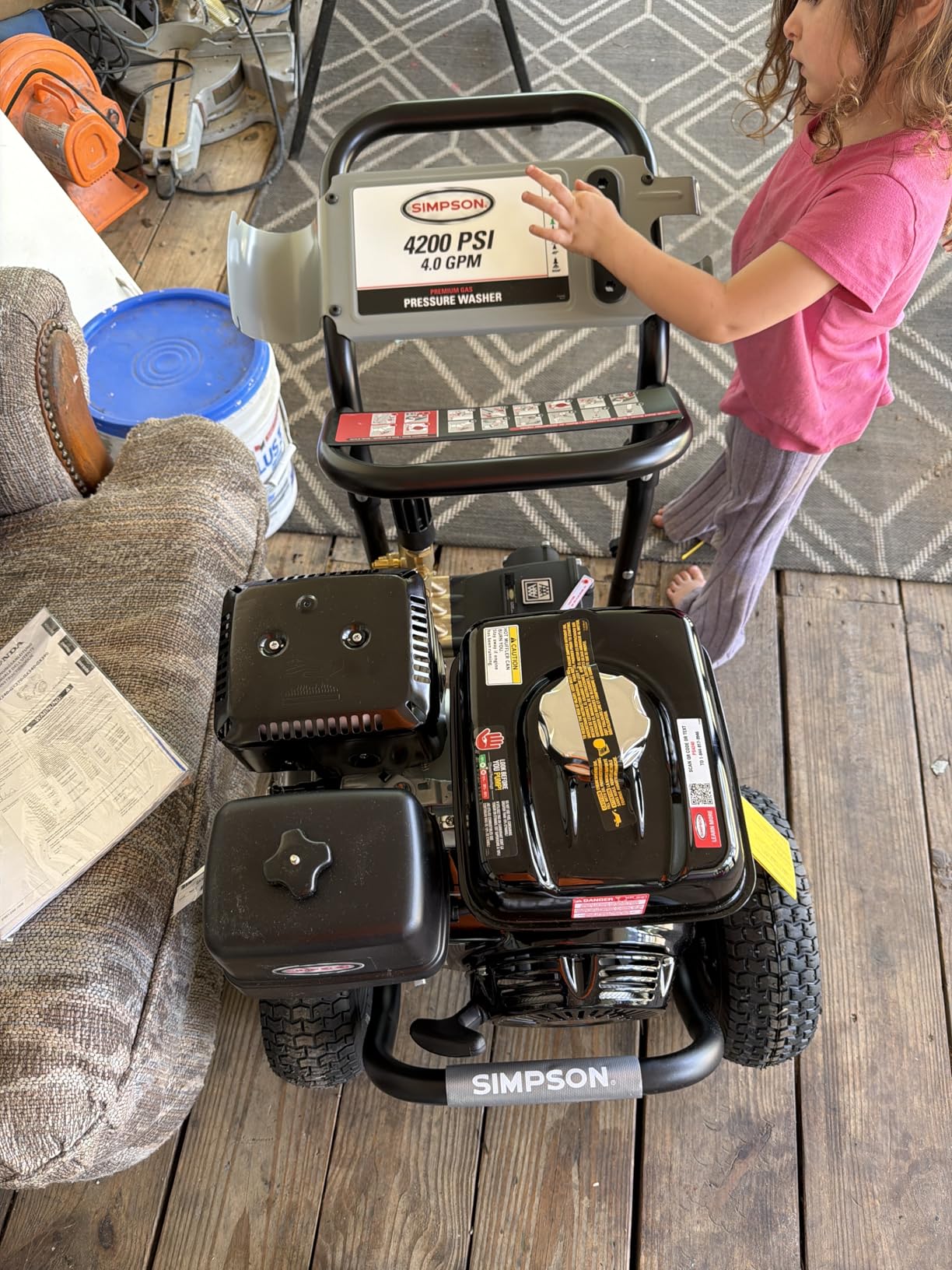 Simpson 4400 PSI Gas Pressure Washer, 4.0 GPM Commercial Power Washer, Cold Water, 50' Hose, PowerShot, 49-State Compliant (PS60843) - Black customer photo 1