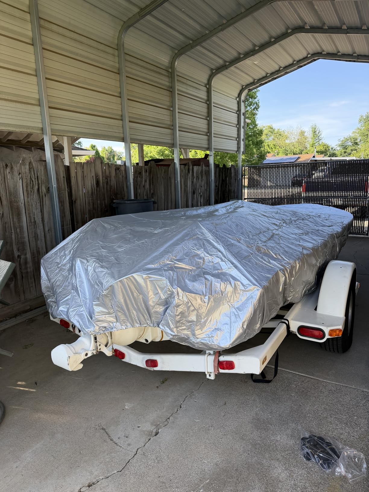 iCOVER Trailerable Boat Cover- 17'-19' Heavy Duty Waterproof Tarp Covers with Storage Bag, Fits V-Hull, Fish&Ski, Pro-Style, Fishing, Runabout, Bass Boats, up to 17ft-19ft Long X 96