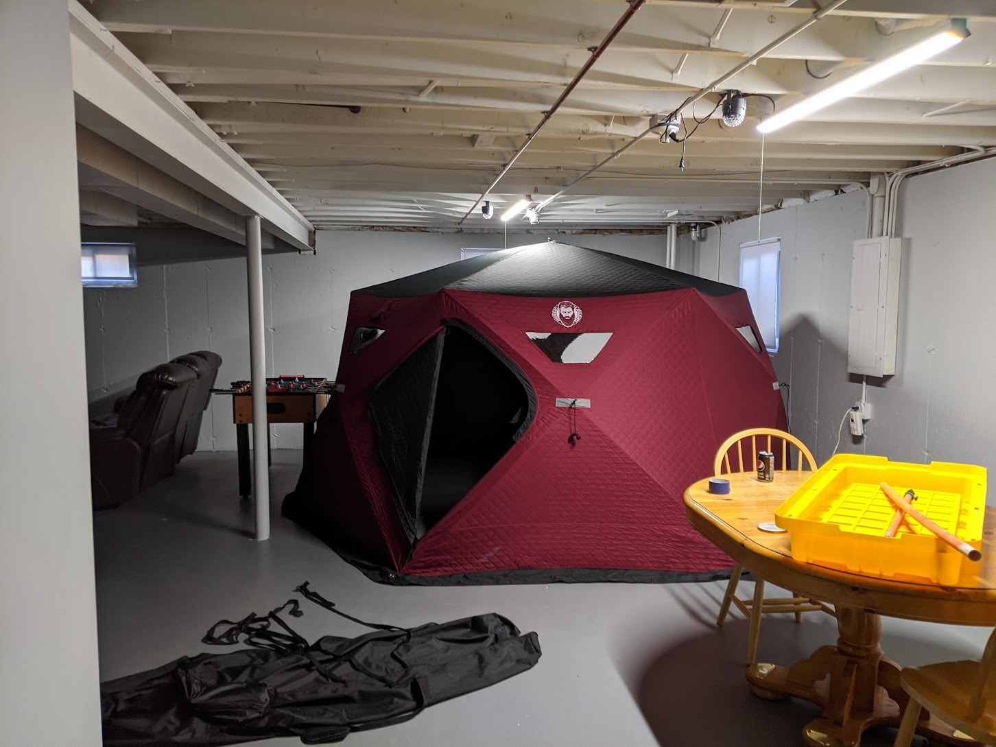 Nordic Legend Hex-Hub 8 Man Portable Thermal Ice Shelter, 112 Square Feet of Fishable Area, Portable 8 Person Wide Bottom Insulated Ice Shelter customer photo 1