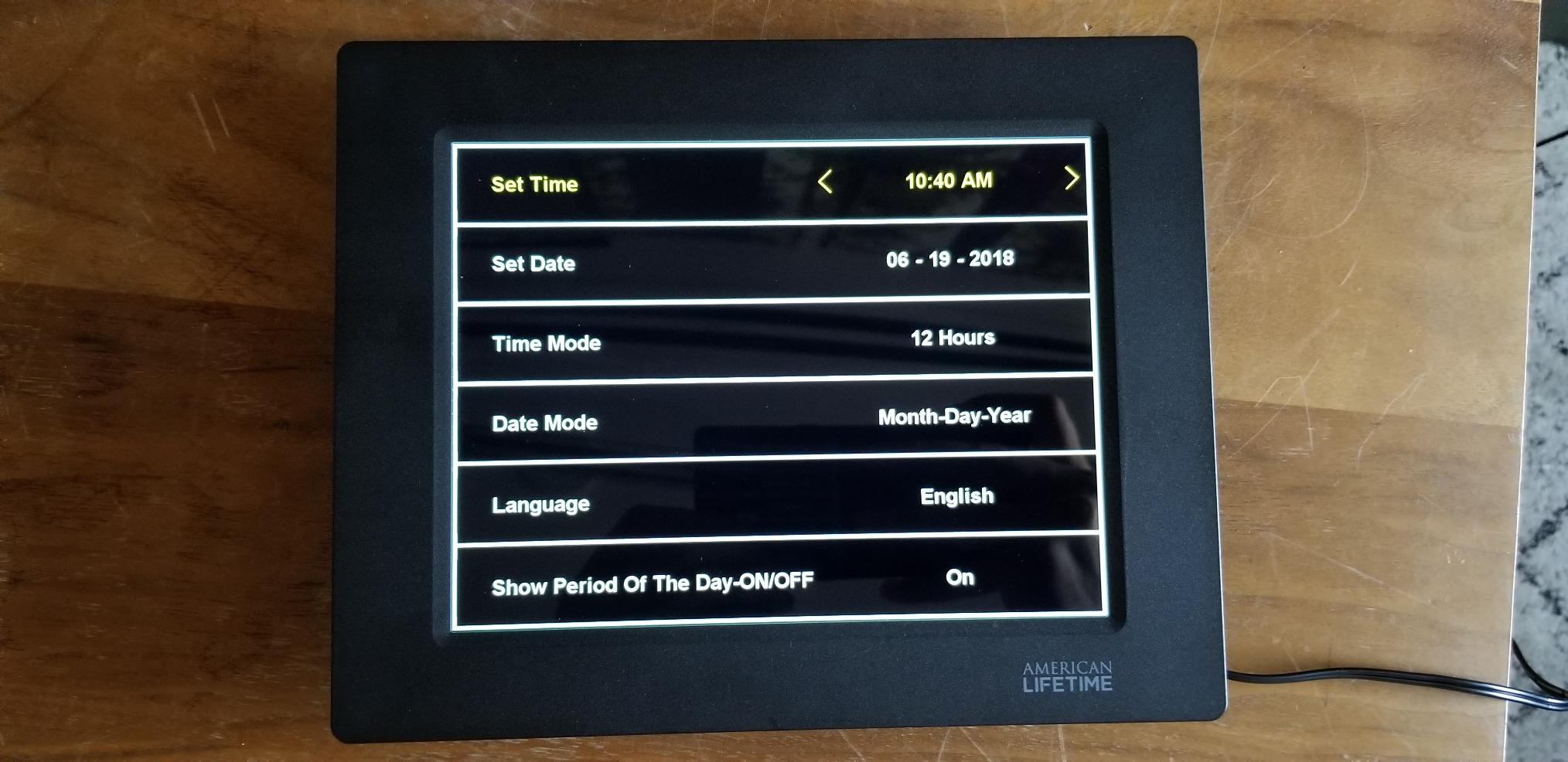 American Lifetime Large Digital Clock for Seniors, 8 inch, with Day & Date, Customizable Alarms, Auto-Dimming, Multi-Language Support, Battery Backup, Easy Setup customer photo 1