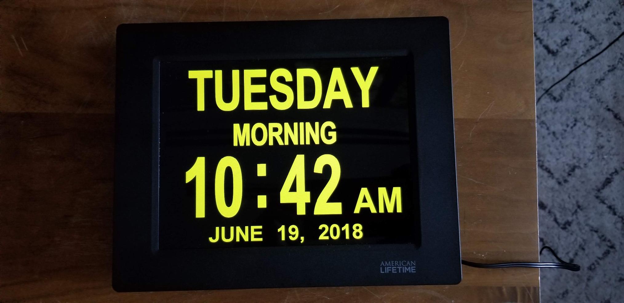 American Lifetime Large Digital Clock for Seniors, 8 inch, with Day & Date, Customizable Alarms, Auto-Dimming, Multi-Language Support, Battery Backup, Easy Setup customer photo 2