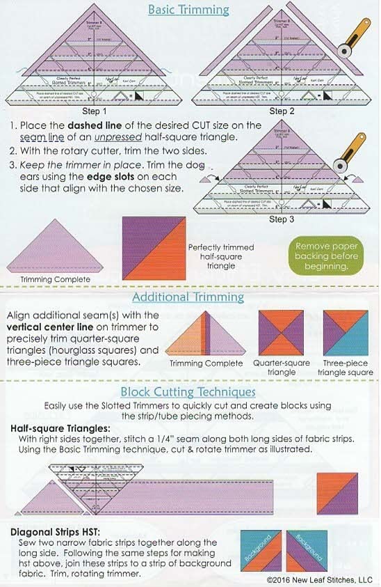 New Leaf Stitches Slotted Trimmer - Acrylic Template Ruler for Accurate Cutting and Trimming - Designed for Half-Square Triangles, Strip Piecing, Block Construction - Ideal Stencil & Tool for Quilters customer photo 1