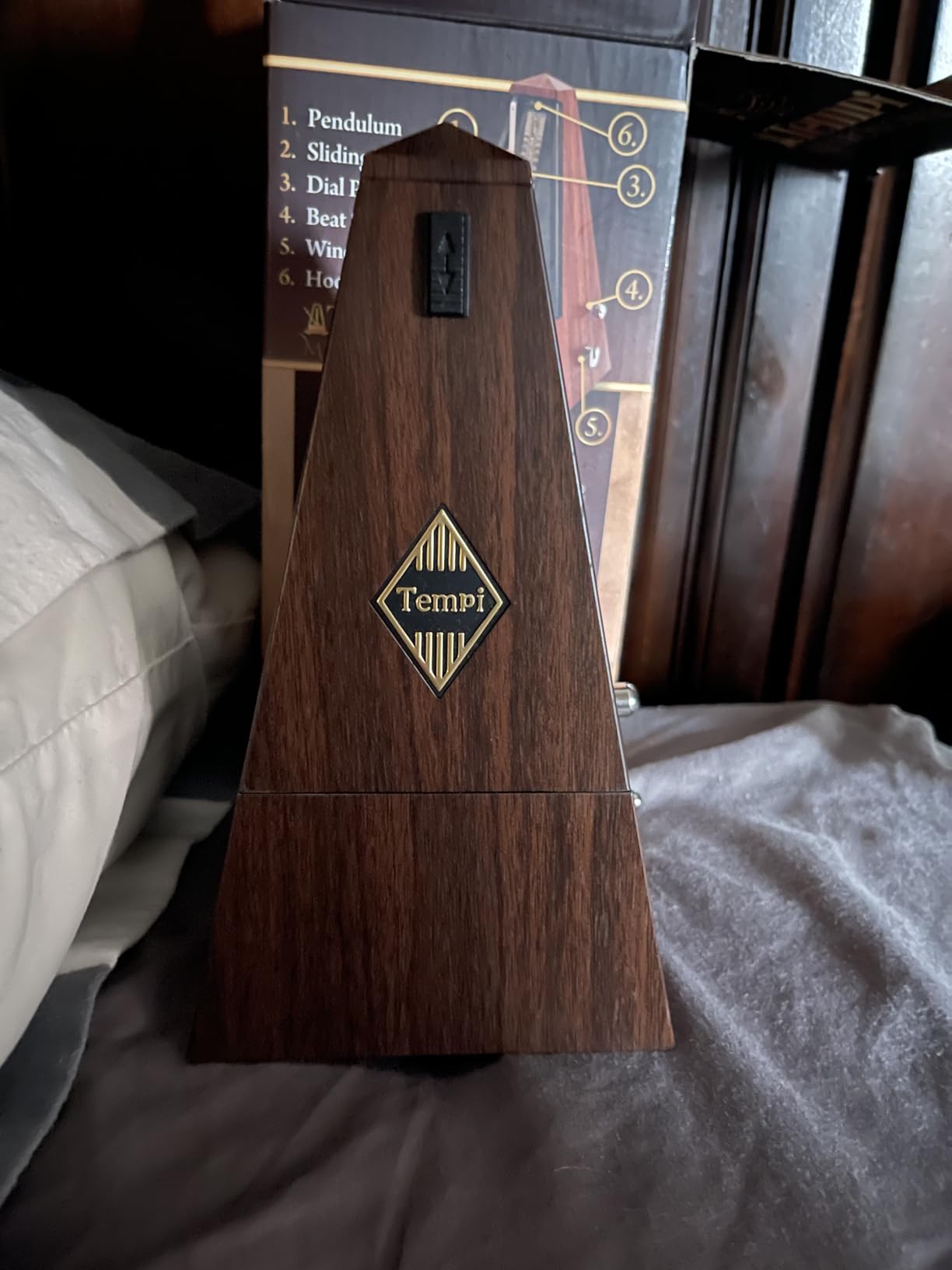 Tempi Mechanical Metronome for Musicians - 2 Year Warranty - Metronome for Piano/Guitar/Violin, Metronome Music for Adults and Kids (Molded Teak Grain Veneer) customer photo 2