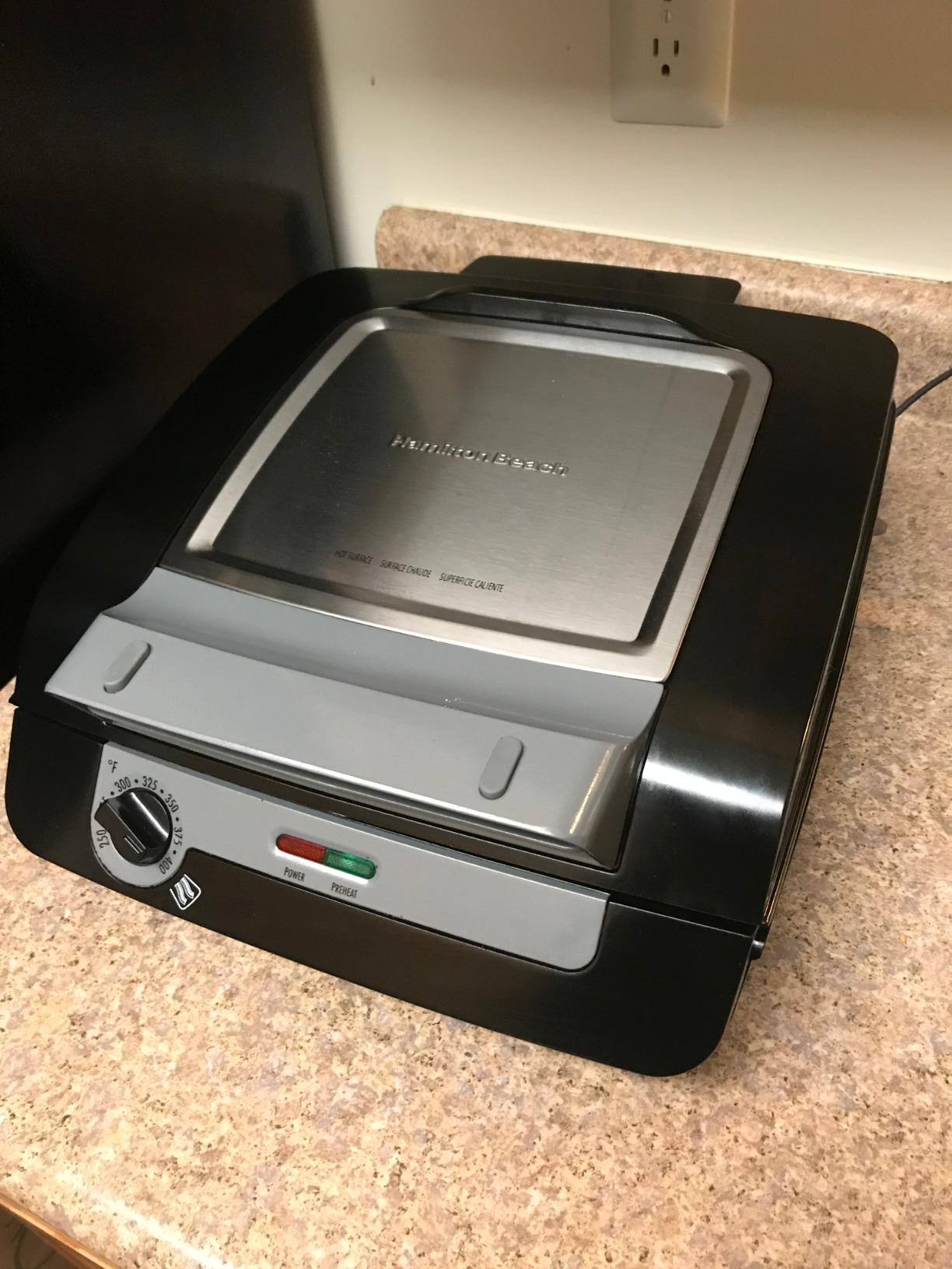 Hamilton Beach 4-in-1 Indoor Grill & Electric Griddle Combo with Bacon Cooker, Opens Flat to Double Cooking Surface, Removable Nonstick Plates (25601) customer photo 1