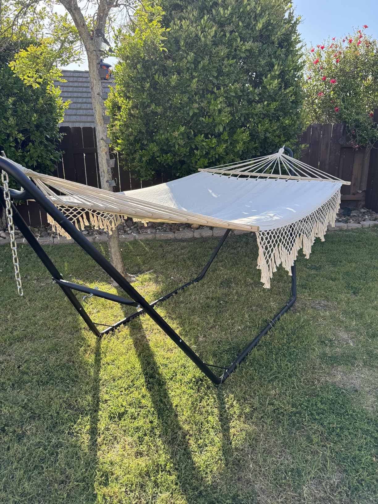 Best Choice Products Adjustable Portable Hammock Stand, Outdoor Patio Weather-Resistant Steel for 9-14ft Hammocks w/Hanging Hooks, Powder-Coated Finish, Carrying Bag, 450lb Weight Capacity customer photo 2