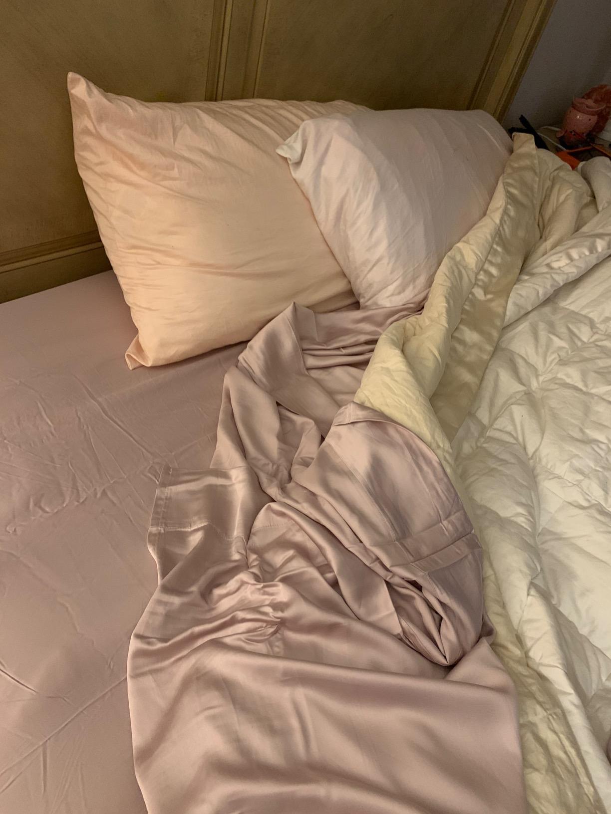 Hotel Sheets Direct 4 Piece Bed Sheet Set Queen Size, 100% Viscose Derived from Bamboo Sheets Set with 2 Pillowcases, Cooling & Breathable Luxury Bedding, Moisture-Wicking & Silky Soft Texture, Sand customer photo 2