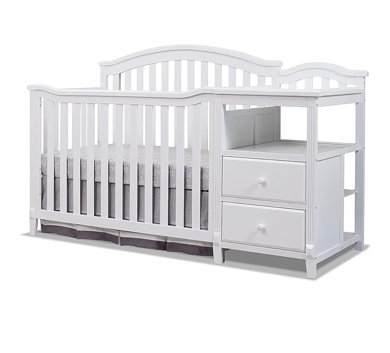 Sorelle Furniture Berkley Crib and Changer with Slat Panel Back - Convertible Diaper Changing Table (Gray) customer photo 2