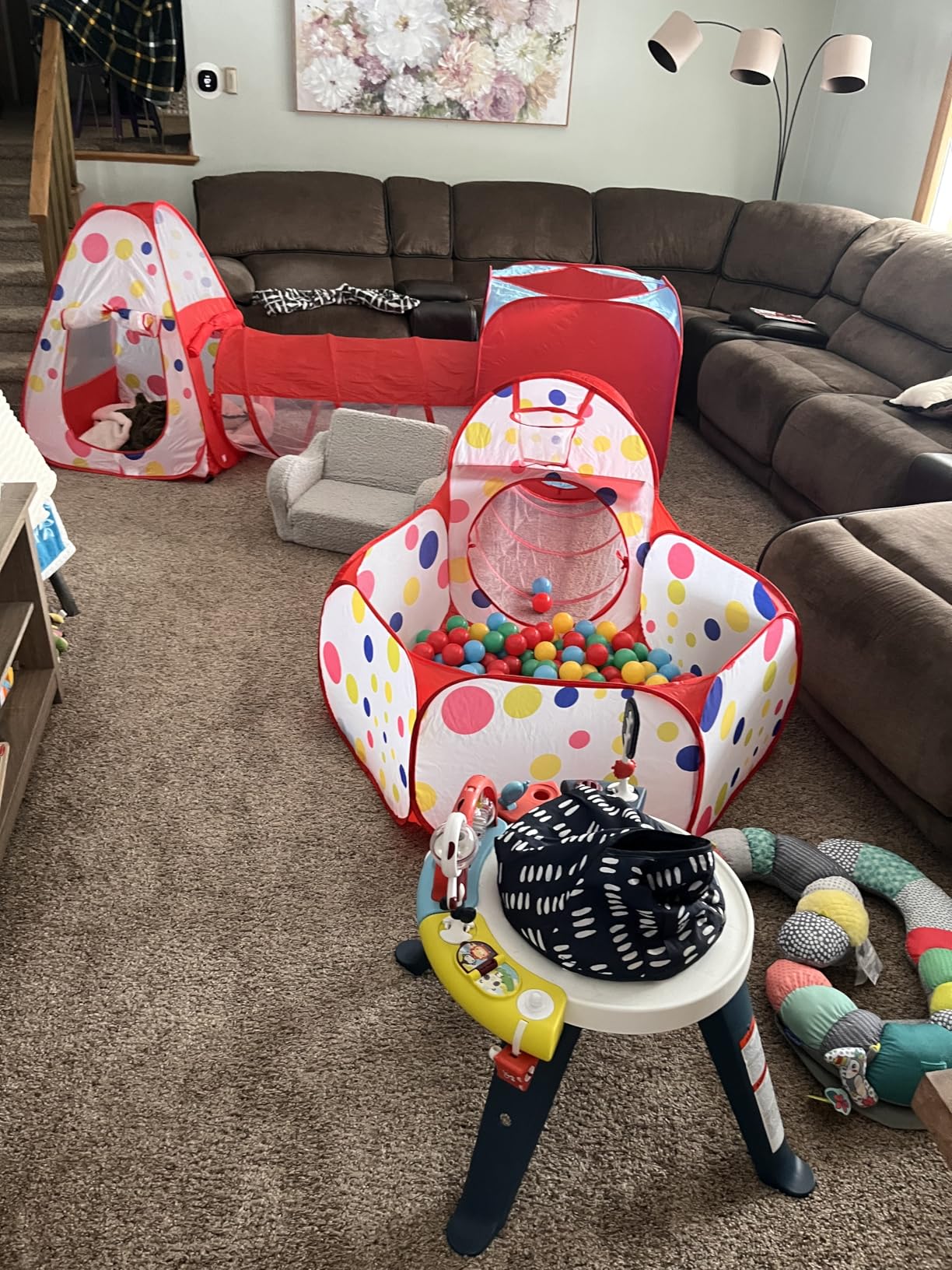 Playz 5pc Kids' Play Tents & Tunnels - Ball Pit for Toddlers, Basketball Hoop, Crawling Tubes, Pop-Up Playhouses, Baby Obstacle Course for Indoor or Outdoor Use customer photo 1