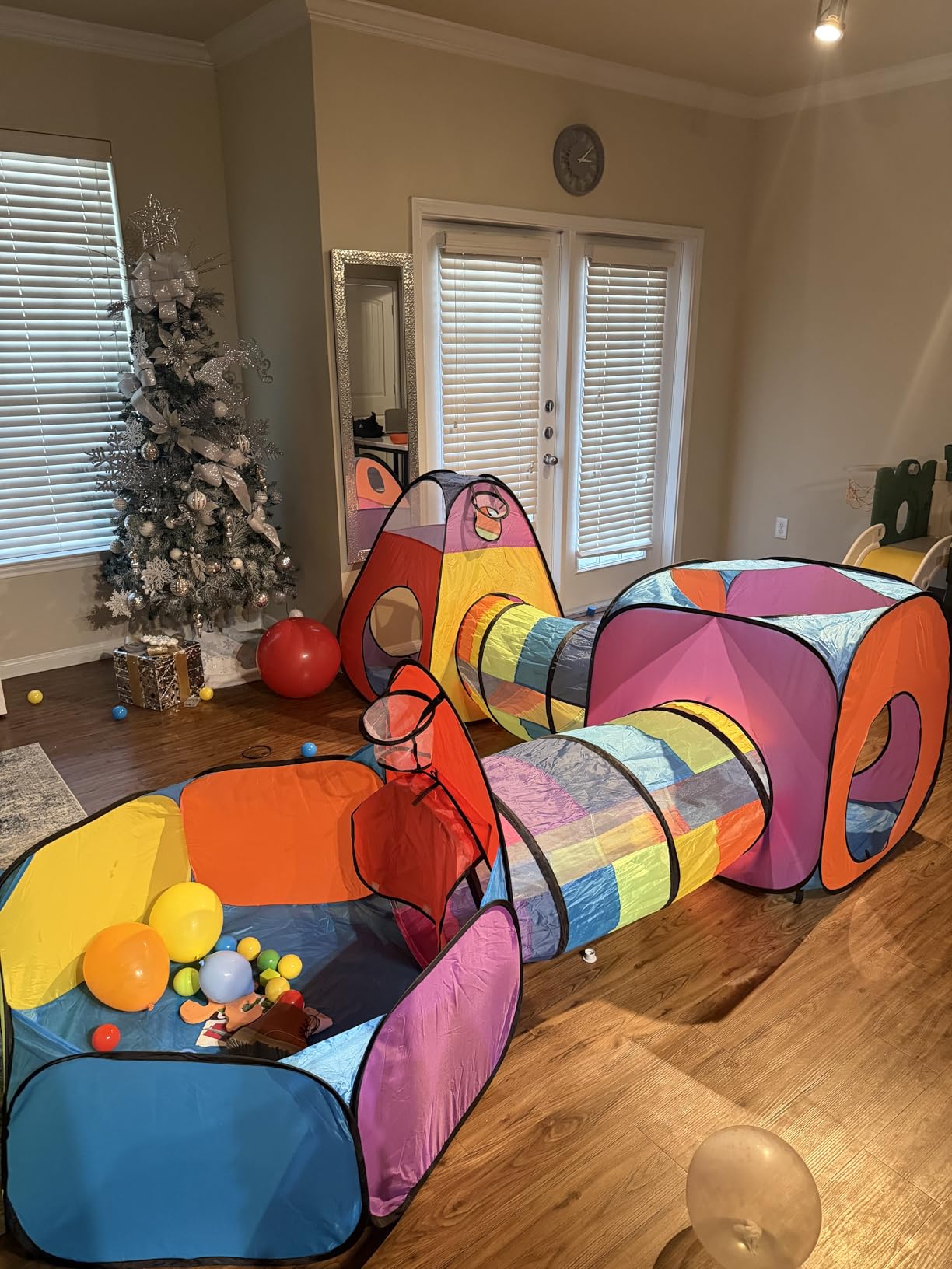 Playz 5pc Kids' Play Tents & Tunnels - Ball Pit for Toddlers, Basketball Hoop, Crawling Tubes, Pop-Up Playhouses, Baby Obstacle Course for Indoor or Outdoor Use customer photo 2