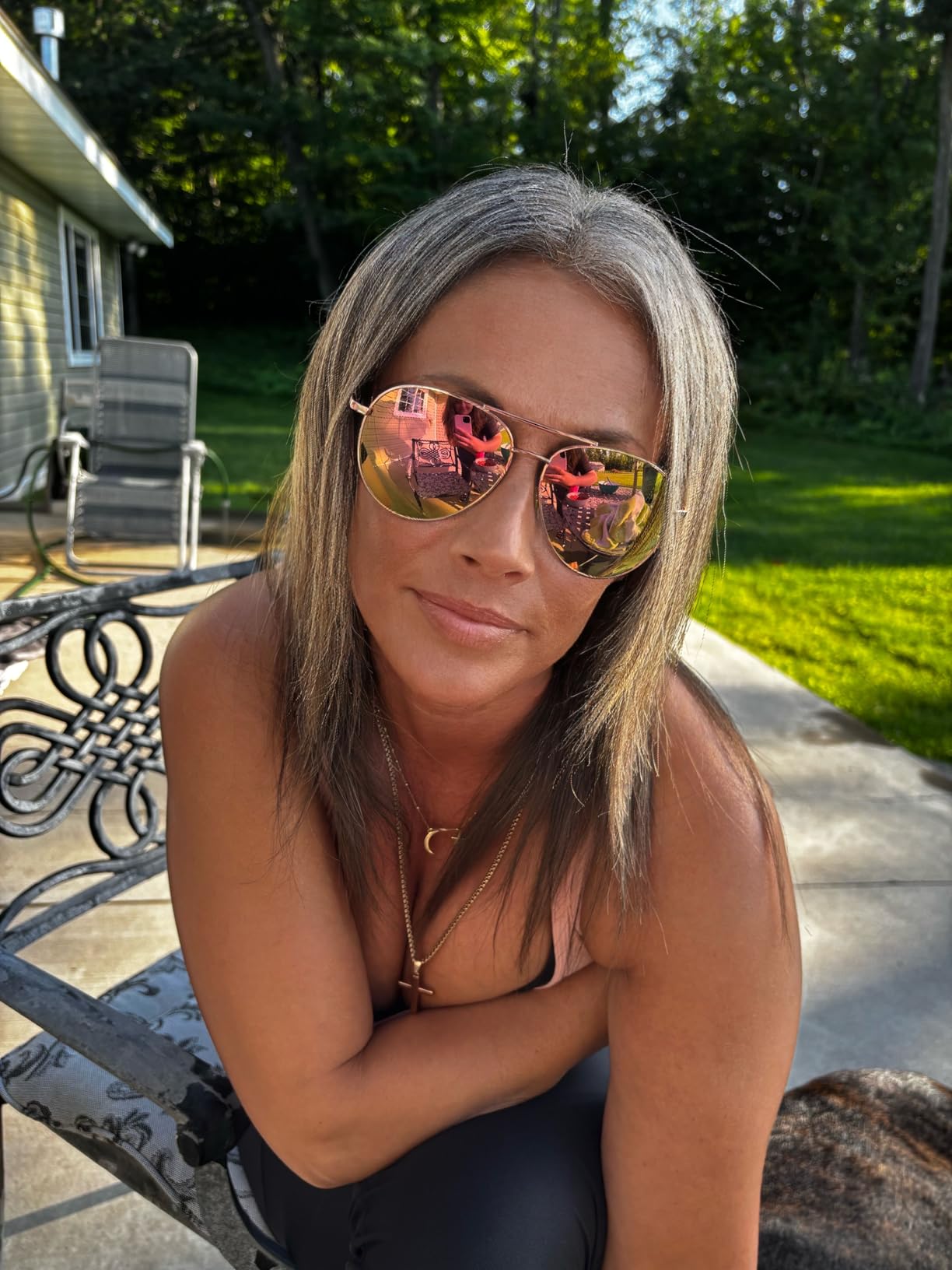 SUNGAIT Women's Lightweight Oversized Aviator Sunglasses - Mirrored Polarized Lens Classic Style customer photo 1