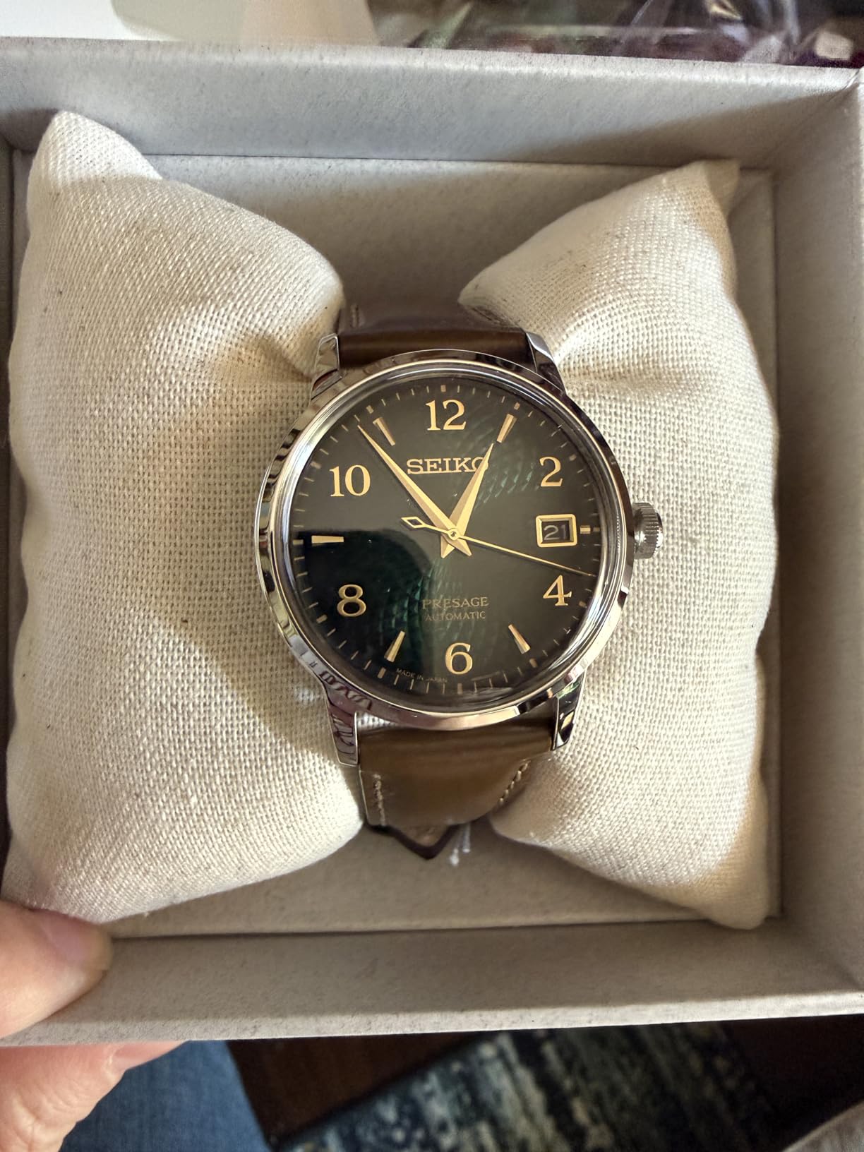 Seiko Automatic Watch for Men - Presage Cocktail Time - Patterned with Golden Numerals and Date Calendar, 50m Water-Resistant customer photo 1