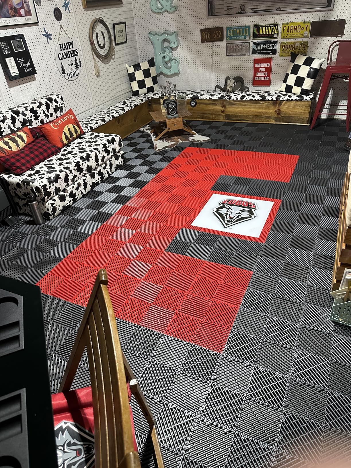 Big Floors RaceDeck Garage Floor Tiles, Interlocking Garage Flooring, Free-Flow Self-Draining Non-Slip Heavy-Duty Copolymer, Easy Install (Alloy, 48 Pack of 12 x 12