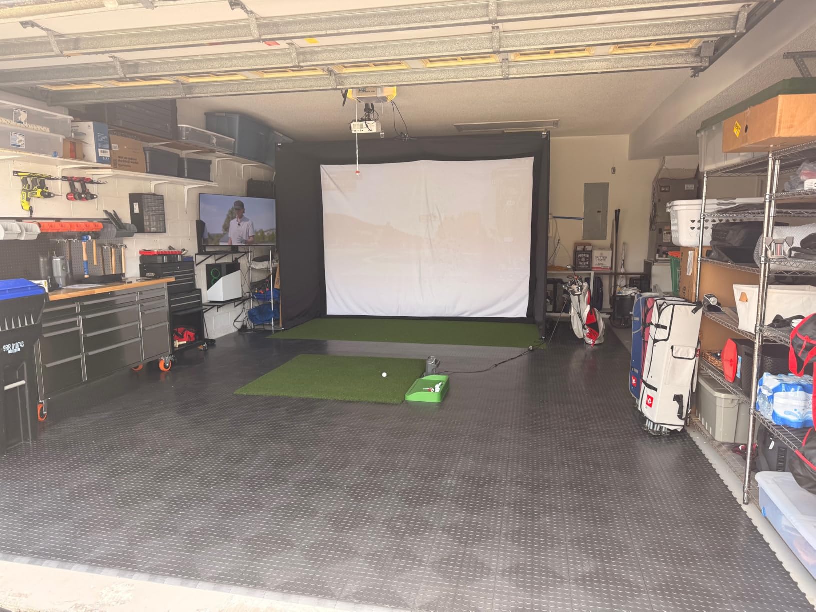 Big Floors GarageDeck Garage Floor Tiles, Interlocking Garage Flooring, Coin Pattern Non-Slip Heavy-Duty Copolymer Modular Tile (Alloy, 48 Pack of 12 x 12