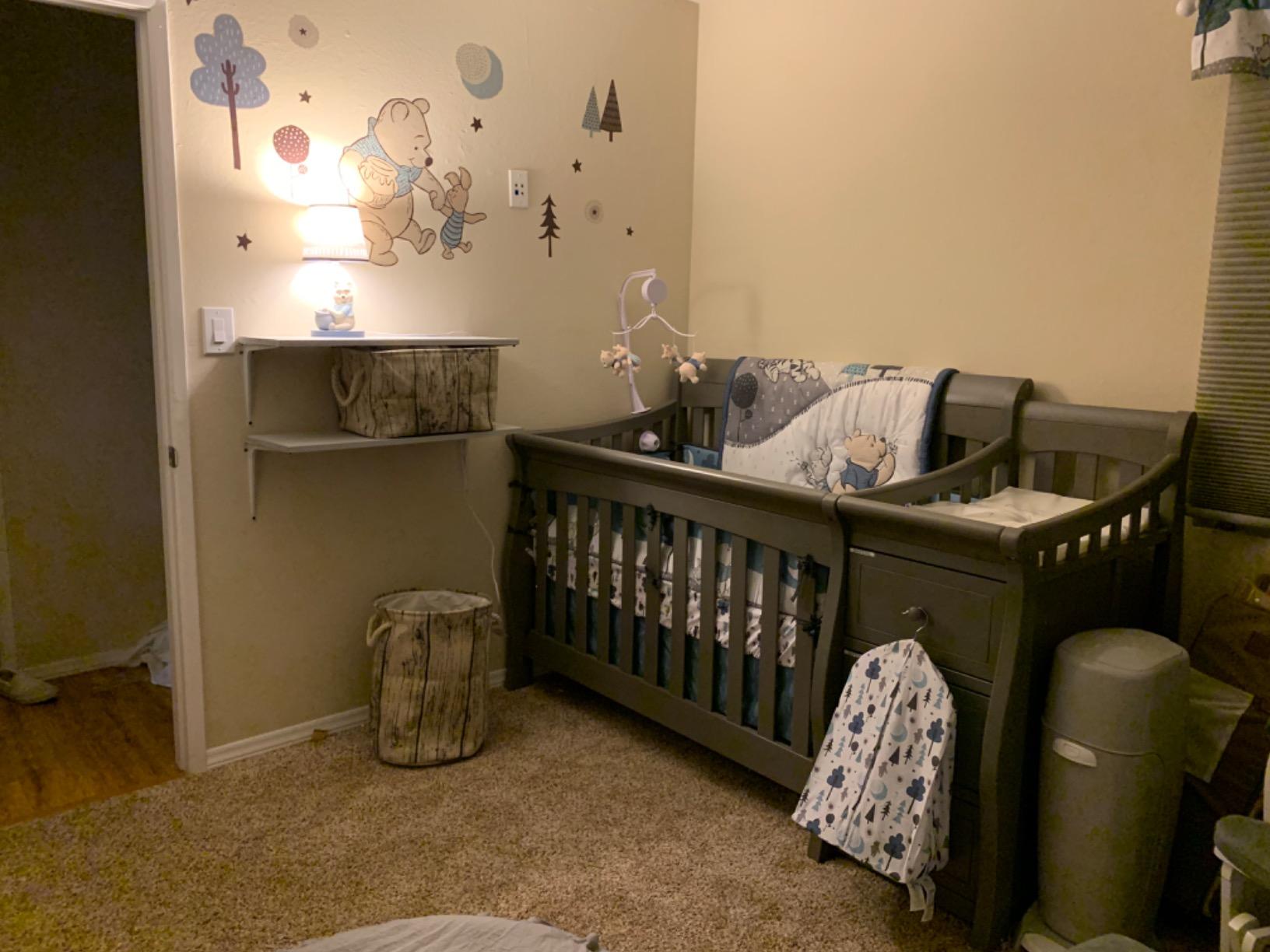 Sorelle Furniture Princeton Elite Crib and Changer - Convertible Diaper Changing Table, Made of Pine Wood (Weathered Grey) customer photo 2
