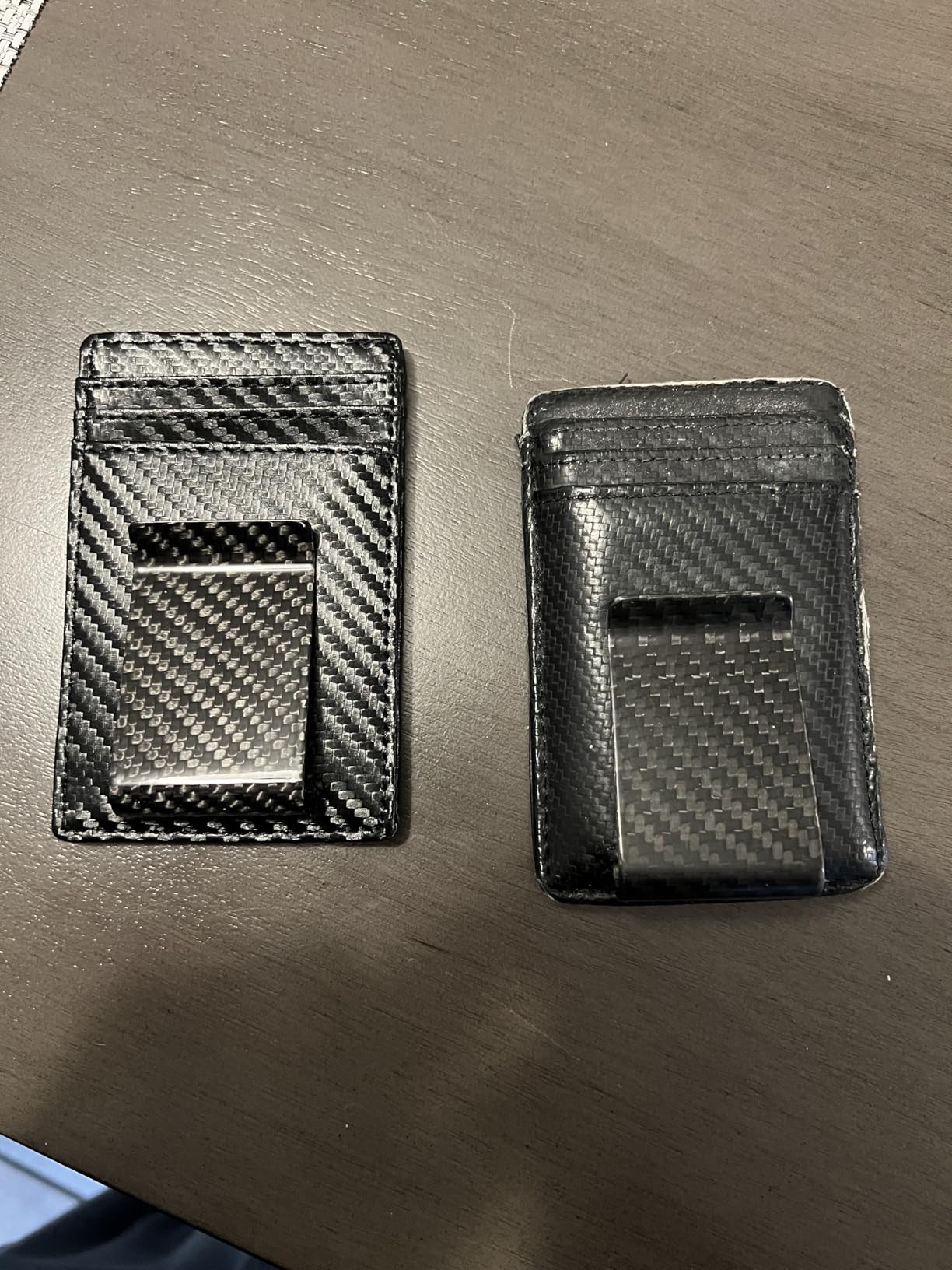 Travelambo Money Clip for Men Carbon Fiber Clip Wallet Leather Slim Minimalist Card Holder RFID Blocking (Weaved Black) customer photo 1