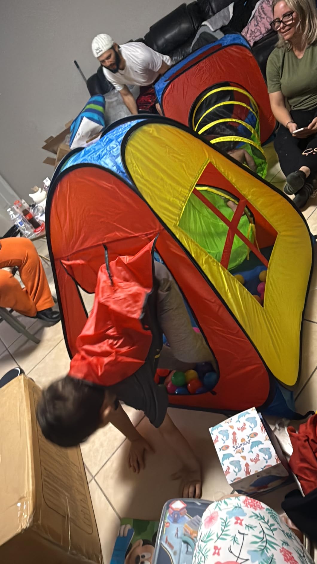 UTEX 3 in 1 Pop Up Play Tent with Tunnel, Ball Pit for Kids, Boys, Girls, Babies and Toddlers, Indoor/Outdoor Playhouse customer photo 2