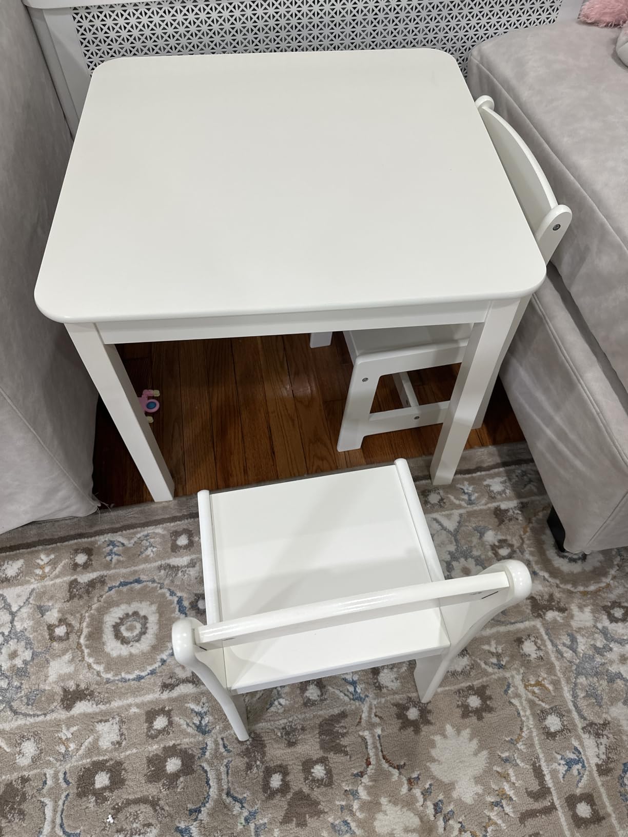 Delta Children MySize Kids Wood Table and Chair Set (2 Chairs Included) - Ideal for Arts & Crafts, Snack Time, & More - Greenguard Gold Certified, Bianca White, 3 Piece Set customer photo 1