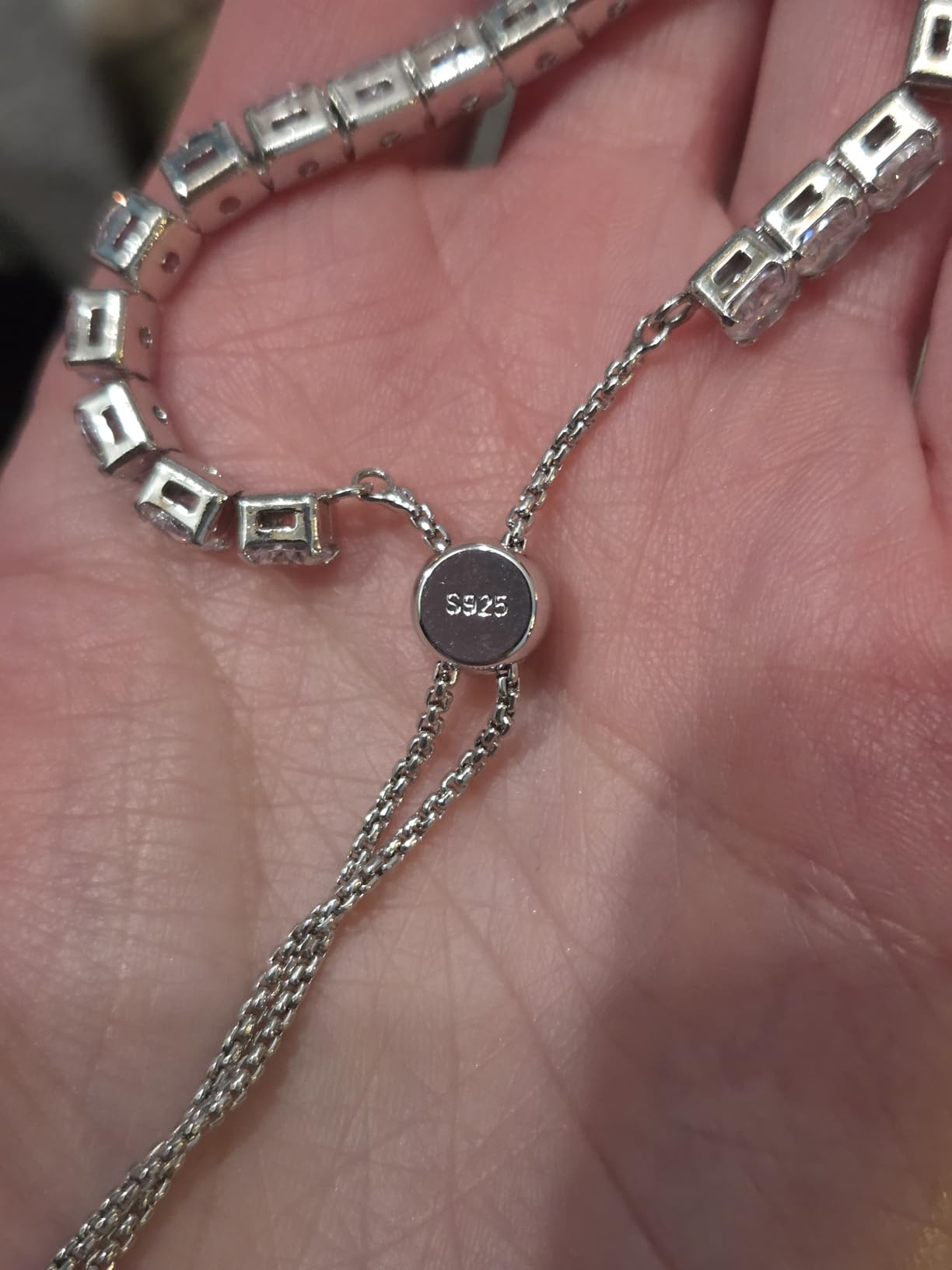 J.Fée Silver Bracelet, S925 Tennis Bracelet with Sparkling 5A Cubic Zirconia Silver Bracelets for Women Adjustable Bracelet for Women customer photo 2