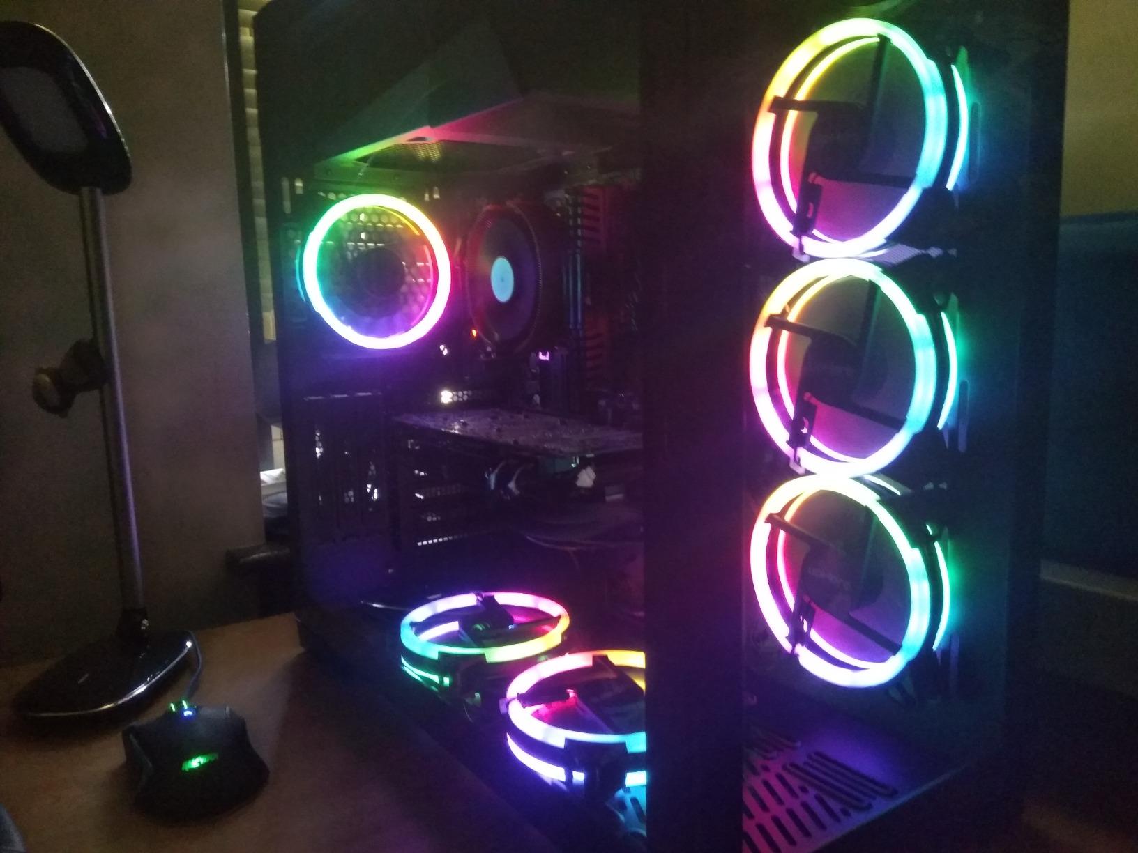 upHere 120mm RGB Case Fan, Quiet Edition High Airflow LED Case Fan for PC Cases - 3 Pack, RGB123-3 customer photo 2
