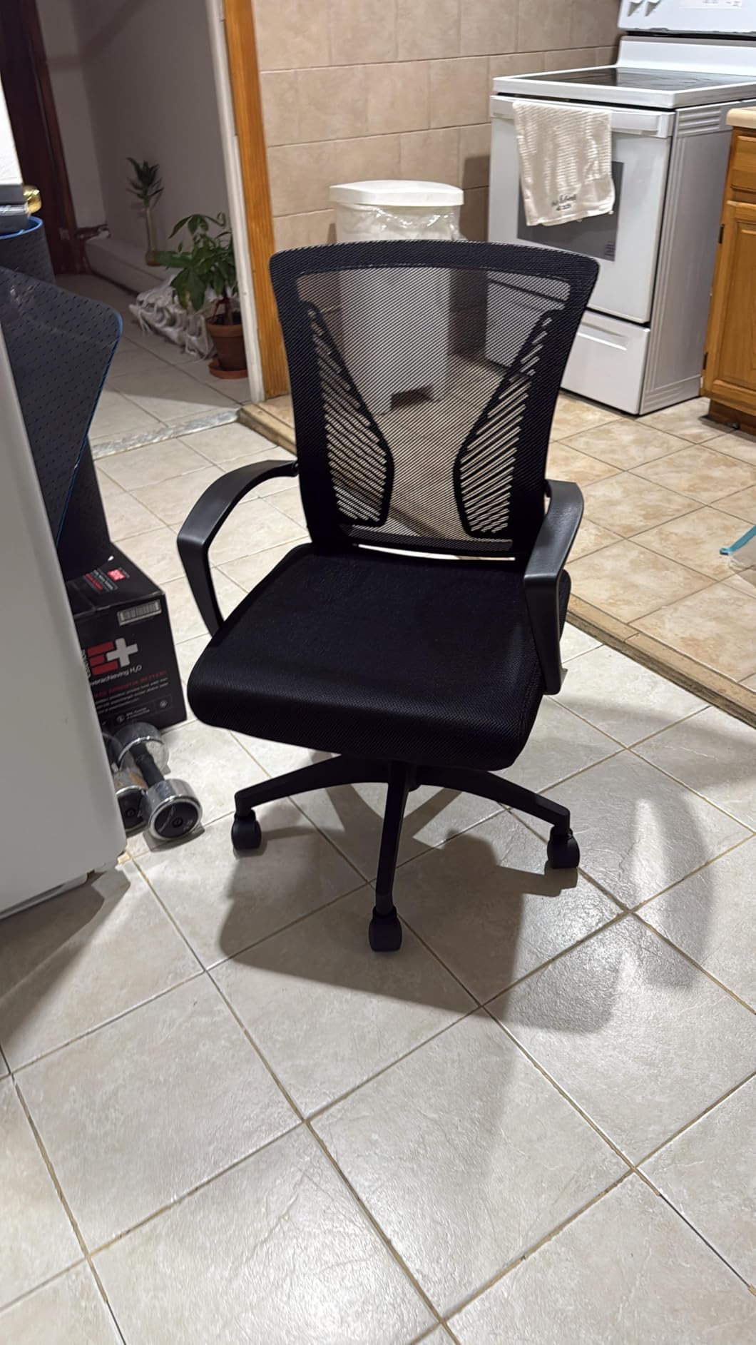 Furmax Office Ergonomic Computer Desk Mesh Chair Mid Back Swivel Lumbar Support with Armrest, Black customer photo 1