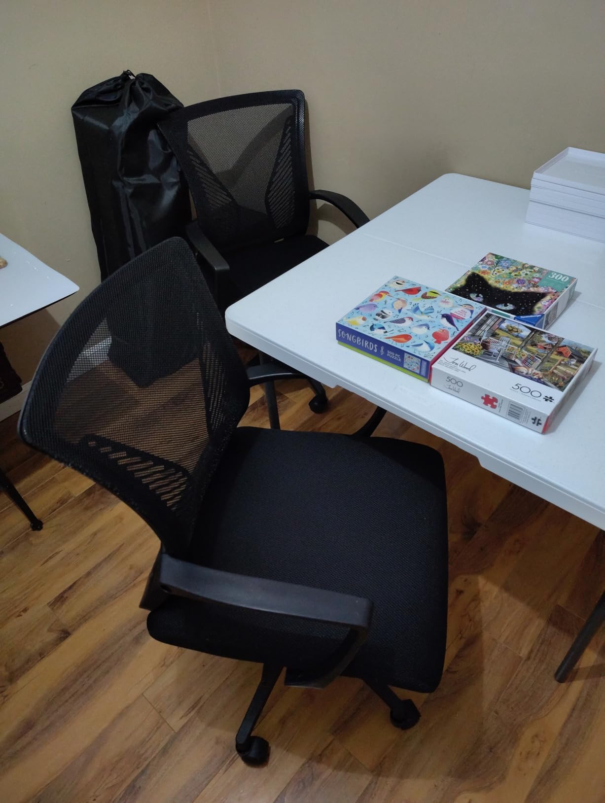 Furmax Office Ergonomic Computer Desk Mesh Chair Mid Back Swivel Lumbar Support with Armrest, Black customer photo 2