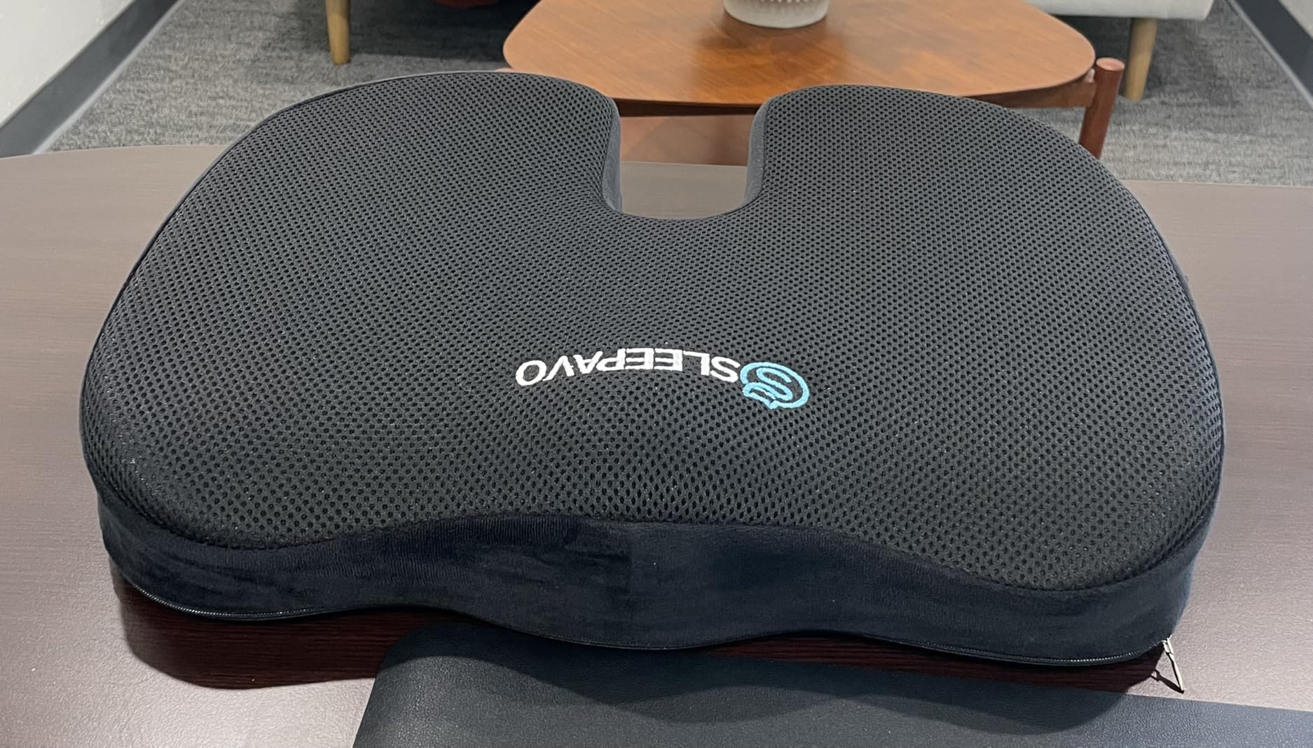 Sleepavo Office Chair Cushion - Seat Cushion for Tailbone Pain Relief - Butt Pillow for Coccyx, Sciatica, and Lower Back Pain - Orthopedic Chair Pad for Lumbar Support in Office Desk, Car, Airplane customer photo 1