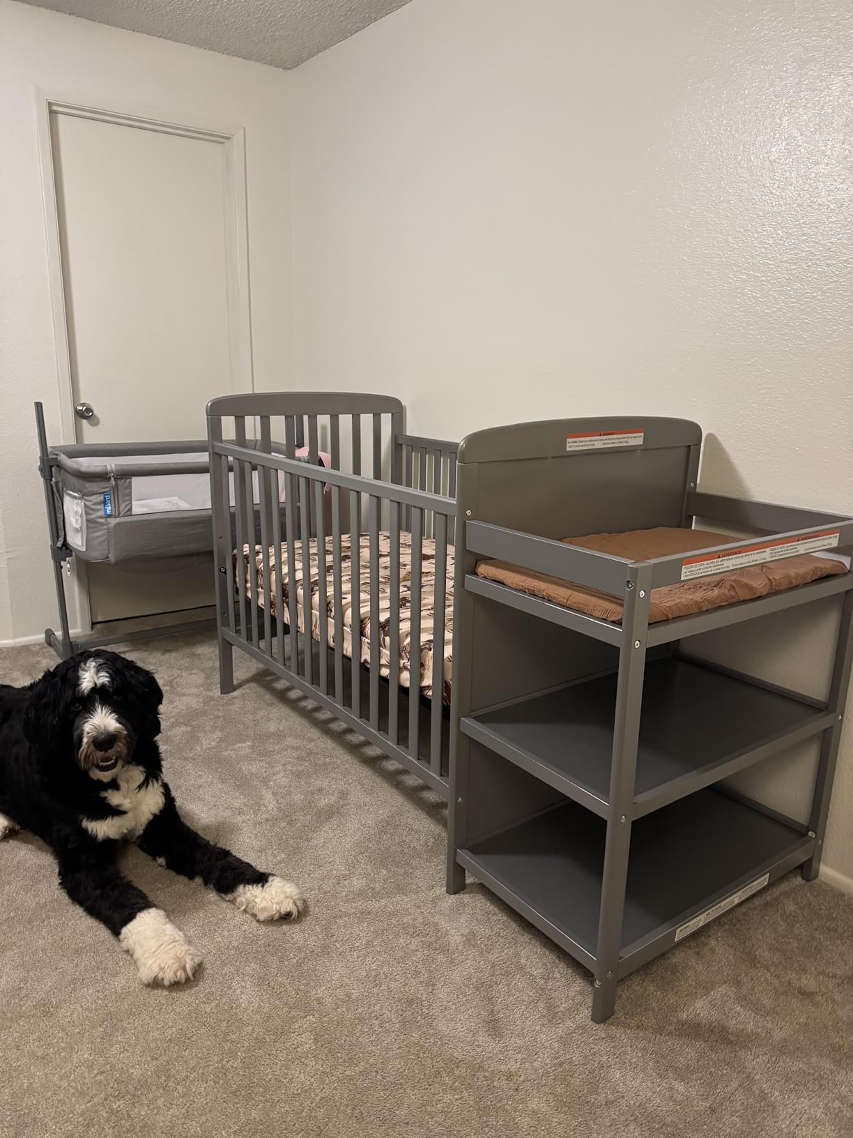 Dream On Me Anna 3-in-1 Convertible Full-Size Baby Crib & Changer with Storage - GREENGUARD Gold & JPMA Certified (Steel Grey) customer photo 1