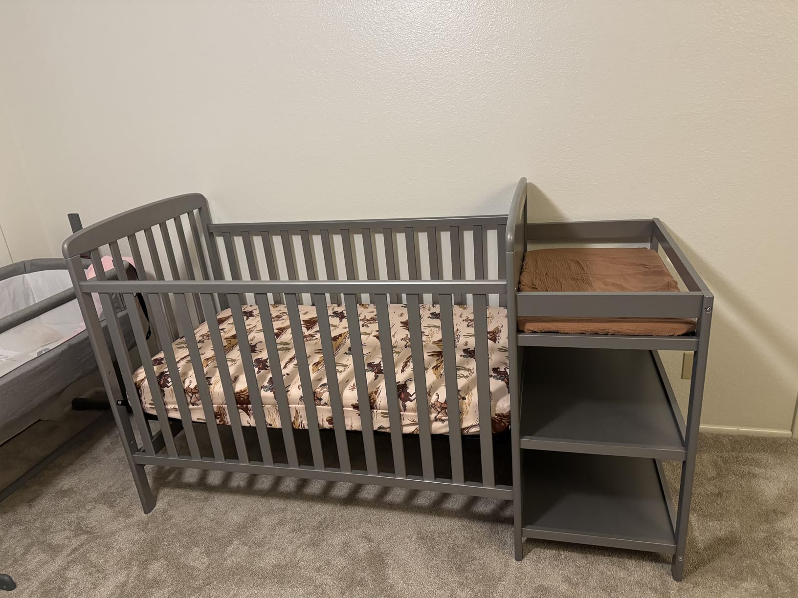 Dream On Me Anna 3-in-1 Convertible Full-Size Baby Crib & Changer with Storage - GREENGUARD Gold & JPMA Certified (Steel Grey) customer photo 2