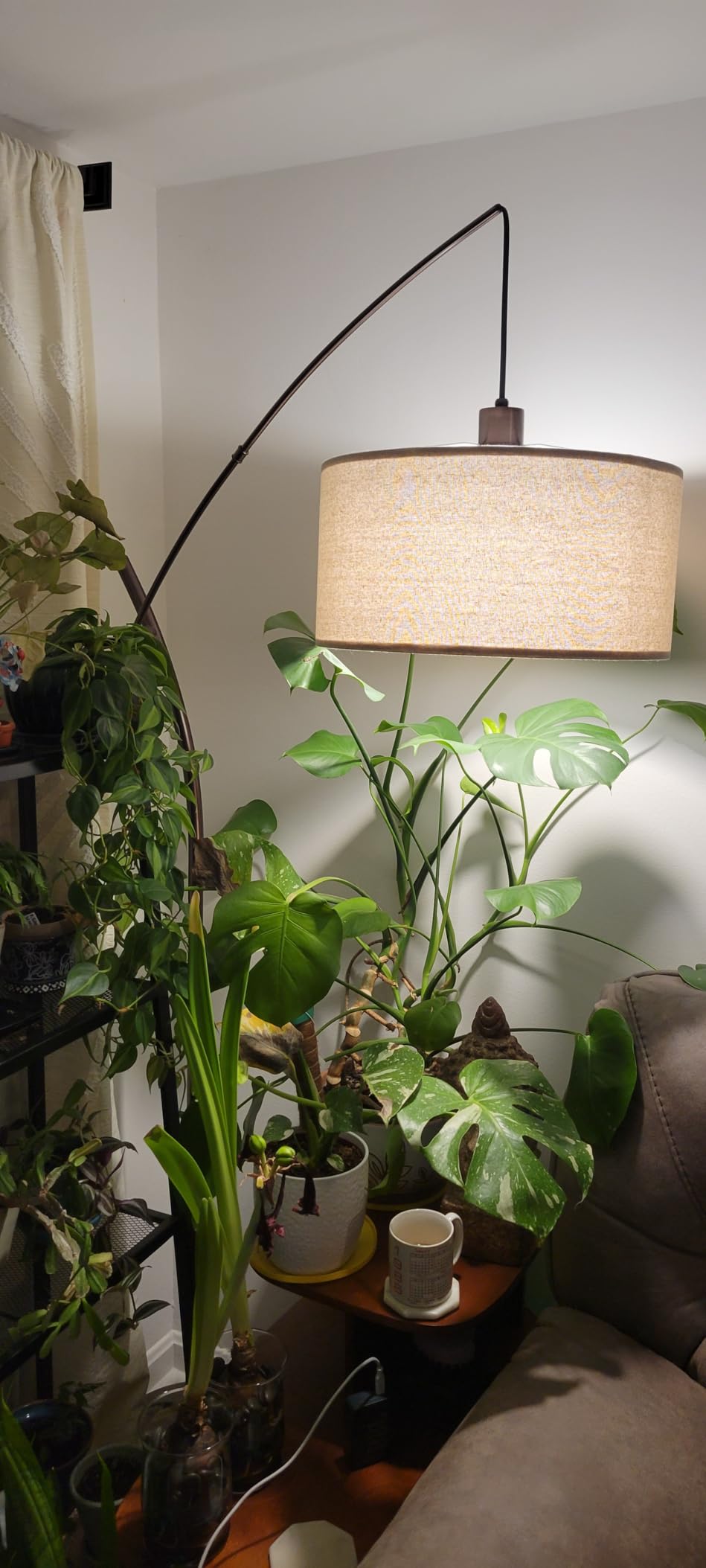 Brightech Grayson LED Arc Floor Lamp for Office & Living Room, Adjustable Arm Lamp in Industrial Style for Bedroom Reading - Black customer photo 1