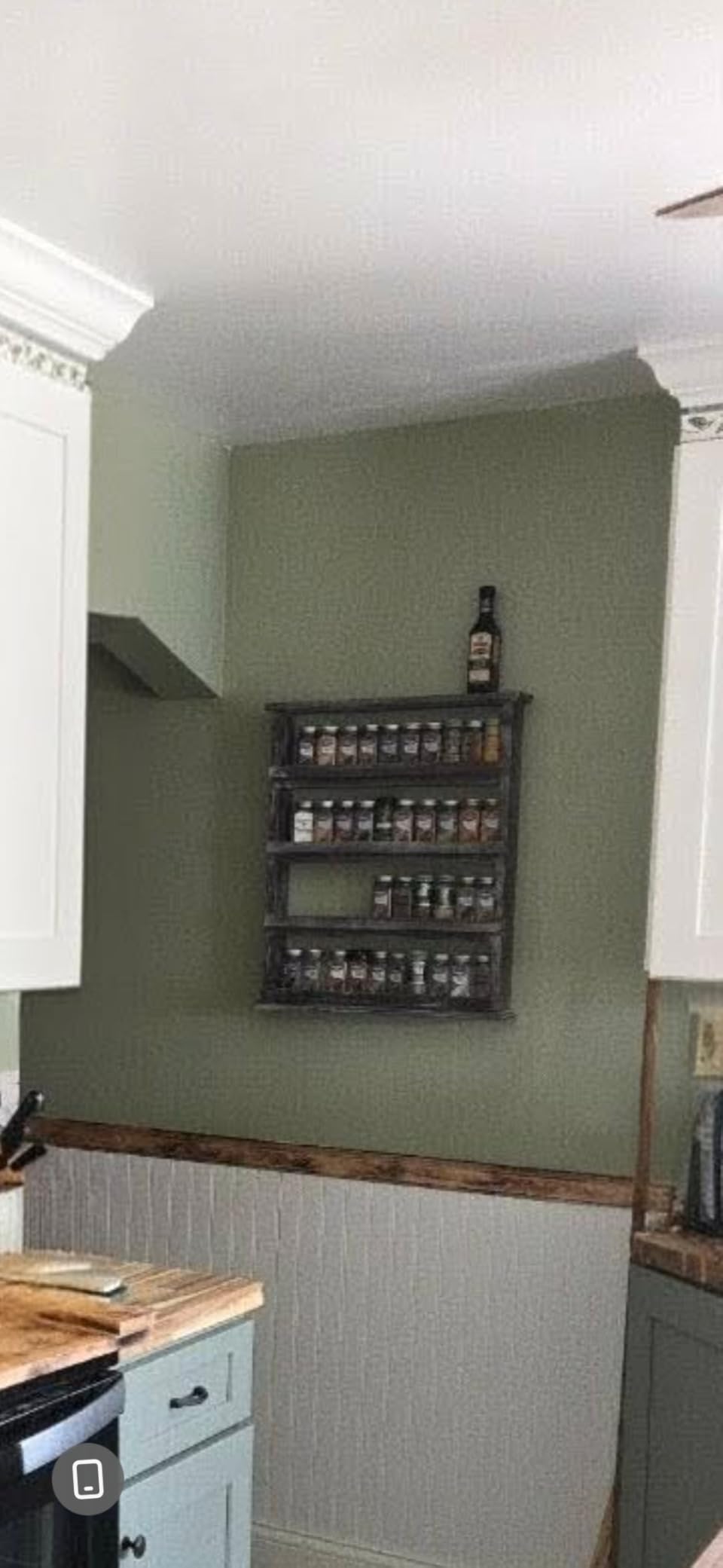 MyGift Wooden Spice Rack Wall Mount, Hanging 4 Tier Seasoning Jar Shelf Organizer, Condiment Storage for Kitchen, Pantry, Large Spice Organization, Vintage Rustic Torched customer photo 2