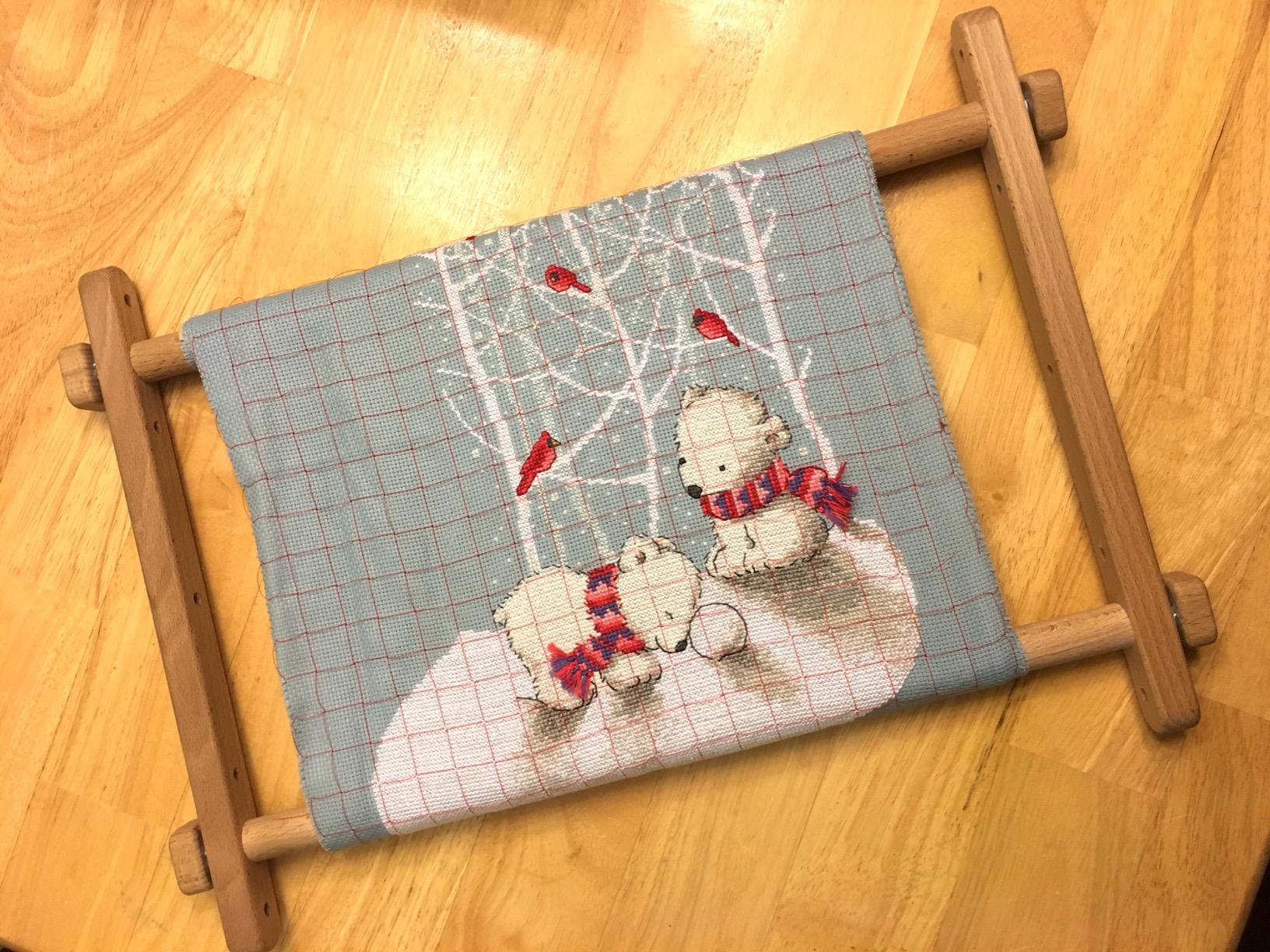 Needlepoint Embroidery Tapestry Scroll Frame Made of Organic Beech, Wooden Cross Stitch Frame, Needlepoint Holder, Stitching Frame (15.7