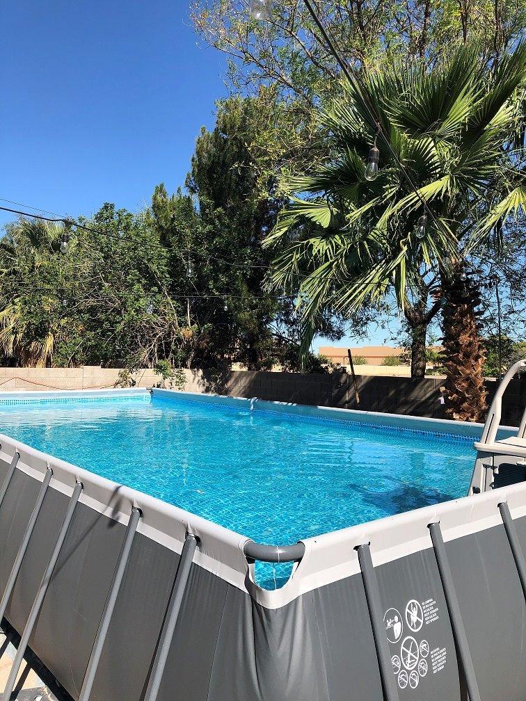 INTEX Ultra XTR 32 ft x 16 ft 52 in Above Ground Pool Set, Rectangular Swimming Pool with Sand Pump, Saltwater System, Maintenance Kit, & Volleyball Game customer photo 1