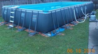 INTEX Ultra XTR 32 ft x 16 ft 52 in Above Ground Pool Set, Rectangular Swimming Pool with Sand Pump, Saltwater System, Maintenance Kit, & Volleyball Game customer photo 2