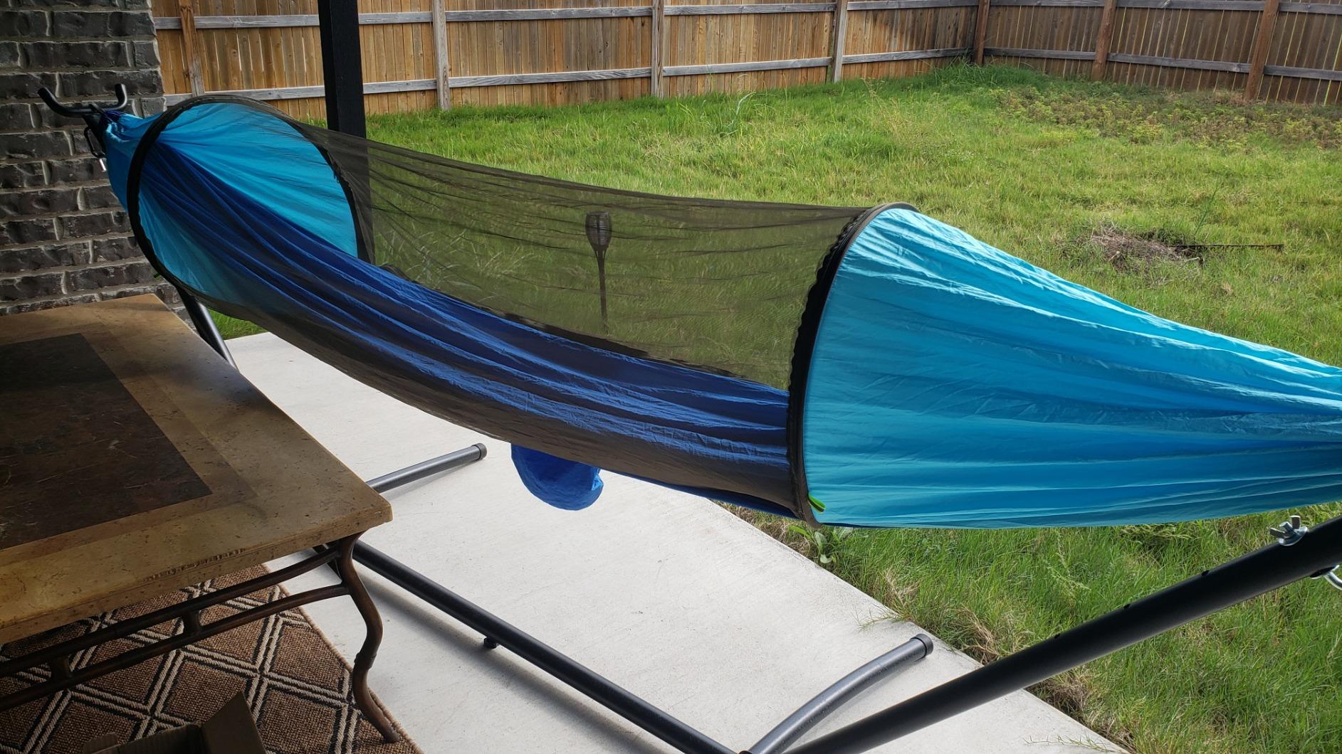 G4Free Camping Hammock with Mosquito Net and Rain Fly- 2 Person Portable Hammock with Bug Net and Tent Tarp for Outdoor Hiking Camping Backpacking Travel customer photo 2