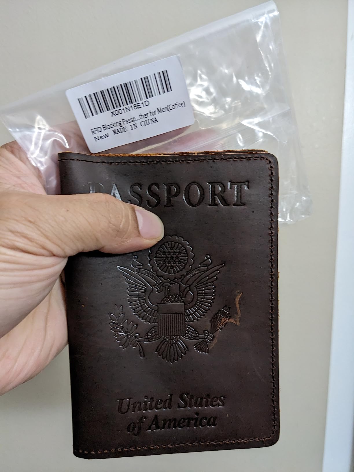 Genuine Leather Passport Holder Travel Wallet RFID Passport Cover Case for Women Men (Black) customer photo 2