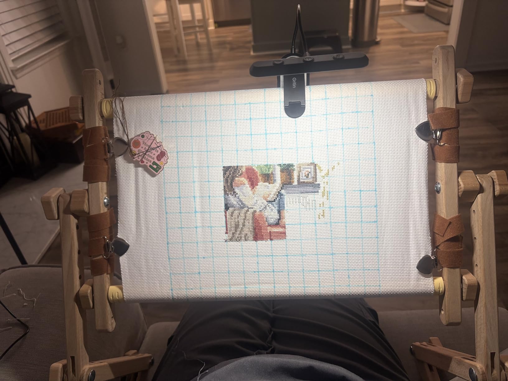 Needlework Table and Lap Hands-Free Stand with Adjustable Frame Made of Organic Beech Wood Tapestry Cross Stitch Embroidery Frame Holder (40x56 cm (15.7