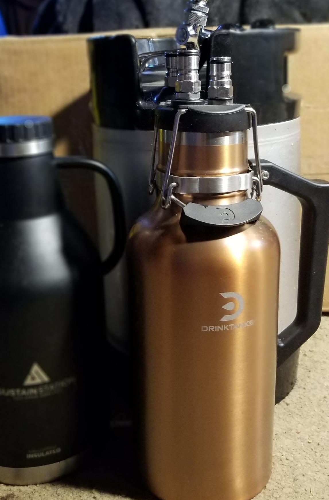 DrinkTanks Craft Growler - 64 oz Vacuum Insulated Stainless Steel Beer Growler with Handle, Leakproof Thermal Beverage Tumbler for Beer, Wine, Coffee, Soda, Kombucha - Reusable & BPA-Free - Storm customer photo 2