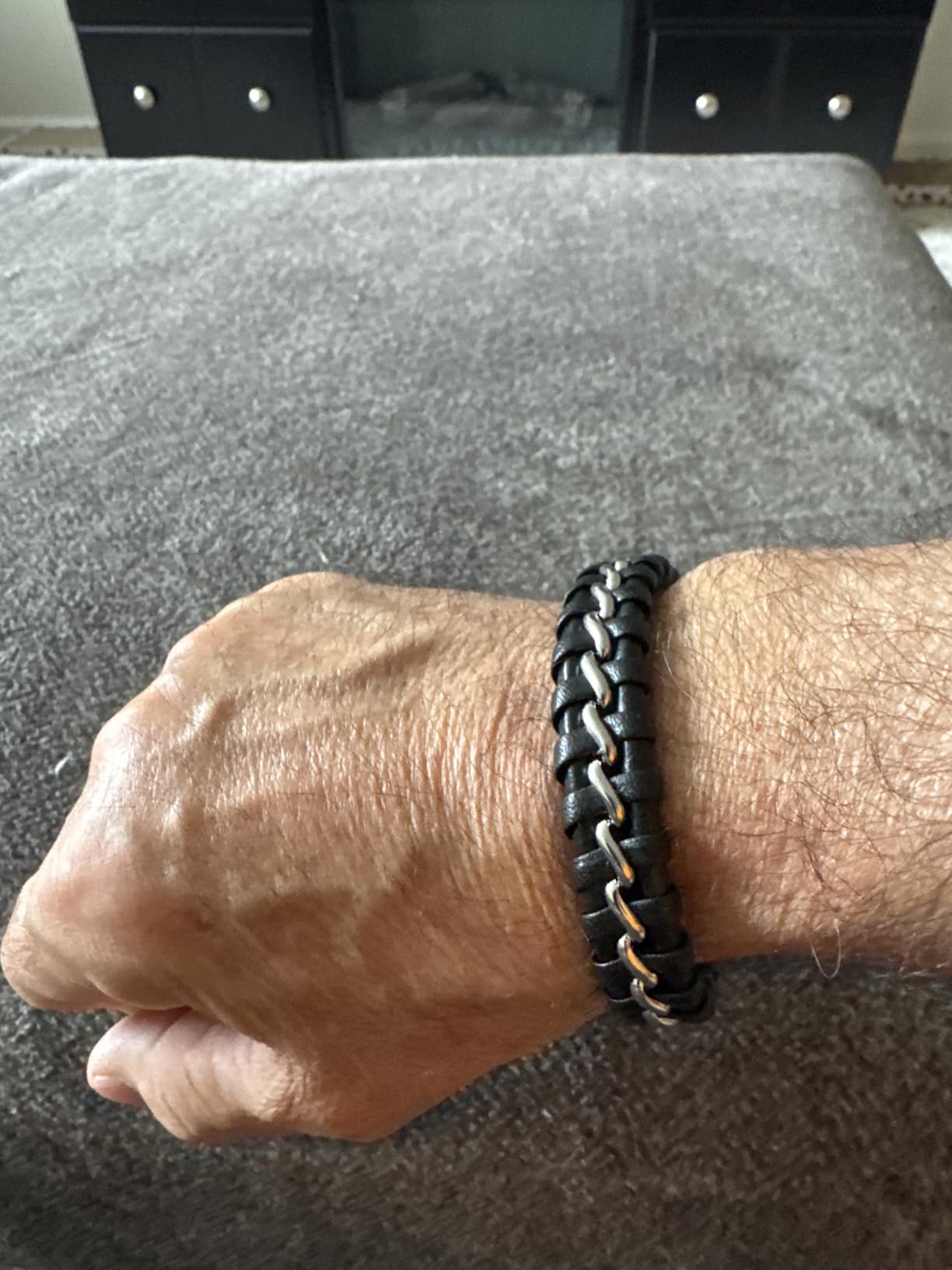 SERASAR Premium Leather Bracelet Men | Stainless Steel Magnetic Clasp | Three Colors | Jewelry Box Included customer photo 1
